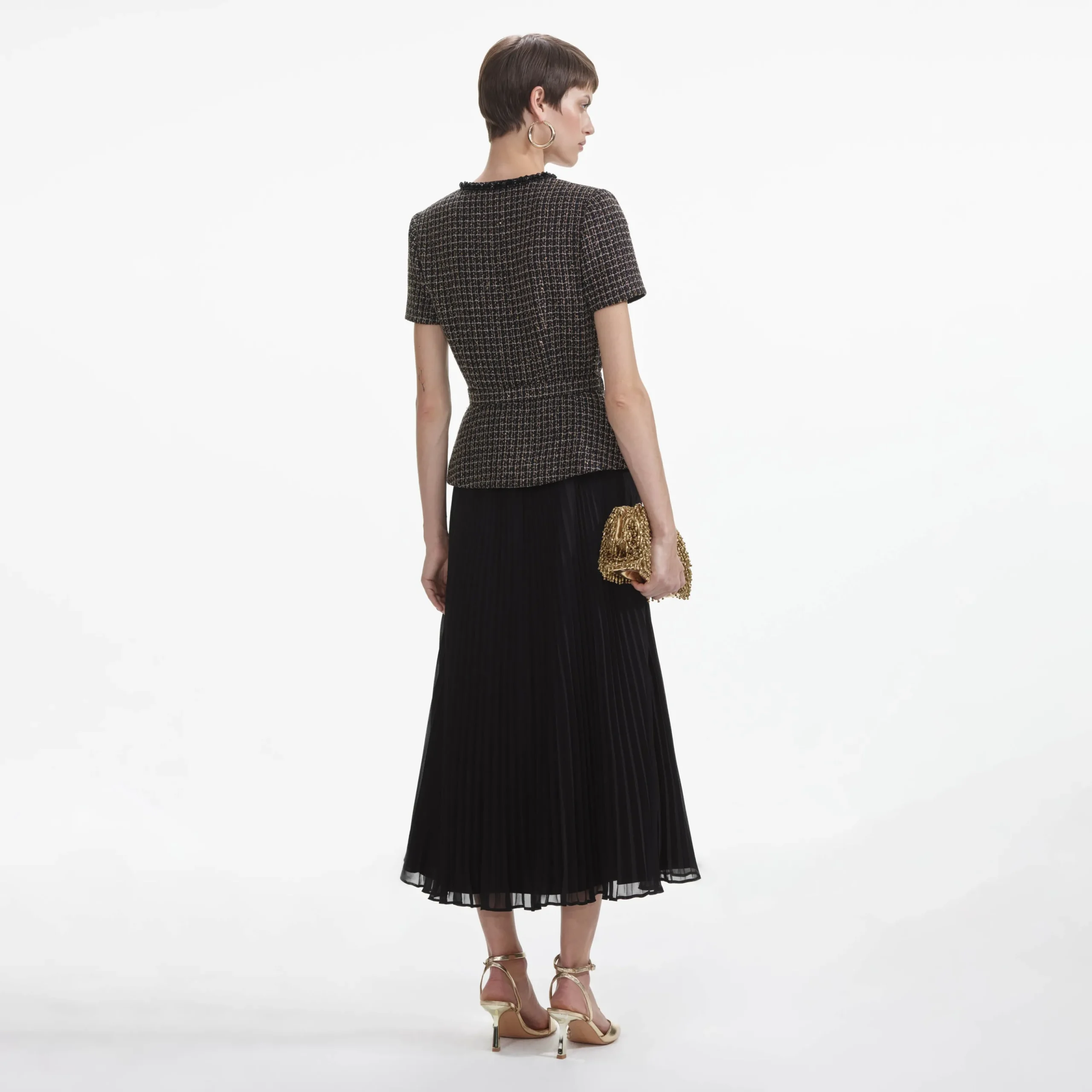 Boucle Chiffon Midi Dress^self-portrait Best
