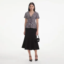 Boucle Fringed Midi Dress^self-portrait Cheap