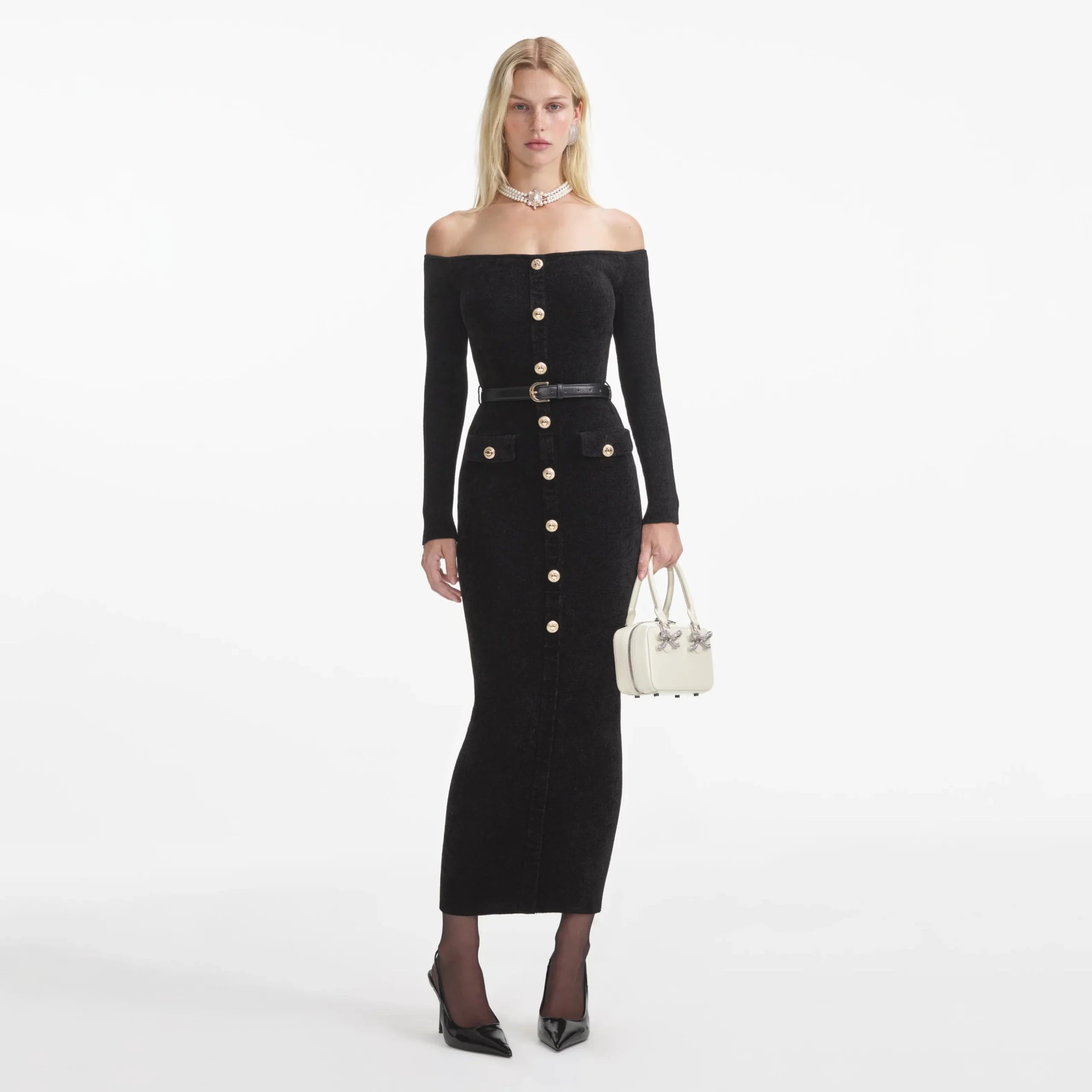 Chenille Knit Midi Dress^self-portrait Discount