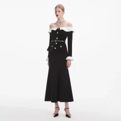 Chenille Knit Off Shoulder Midi Dress^self-portrait Hot