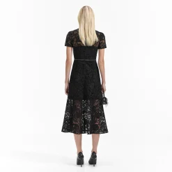 Cord Lace Bow Midi Dress^self-portrait Shop
