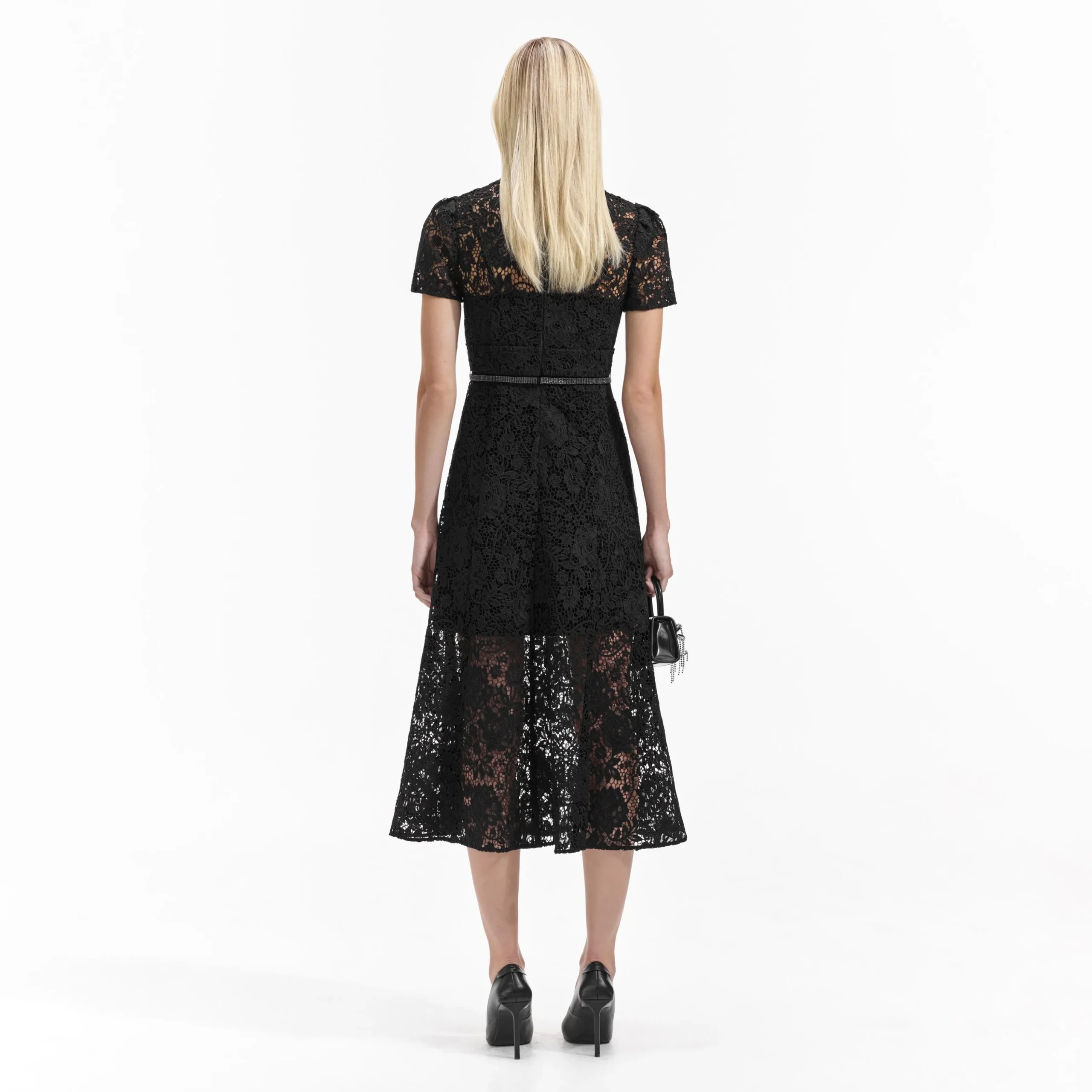 Cord Lace Bow Midi Dress^self-portrait Shop