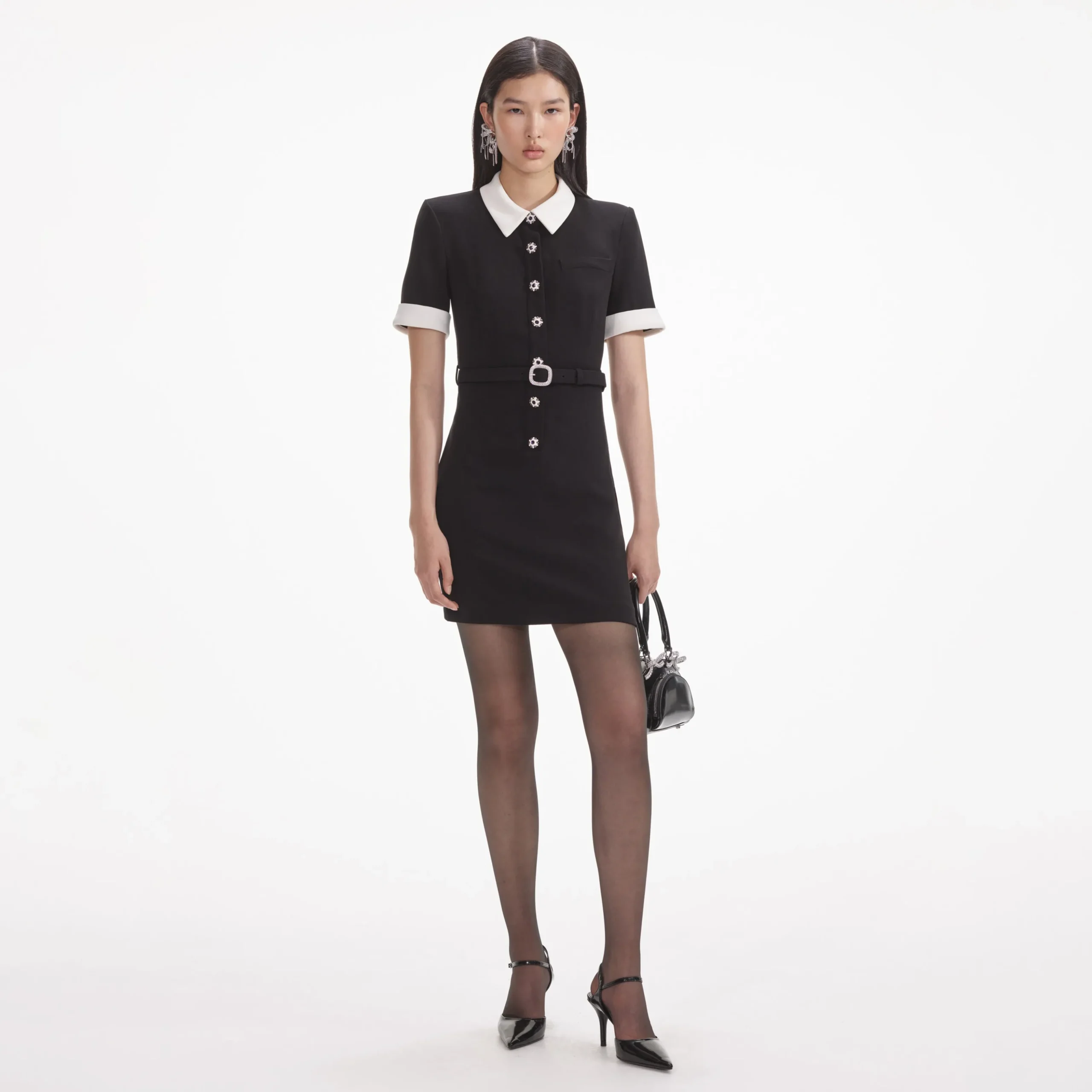 Crepe Contrast Mini Dress^self-portrait Shop
