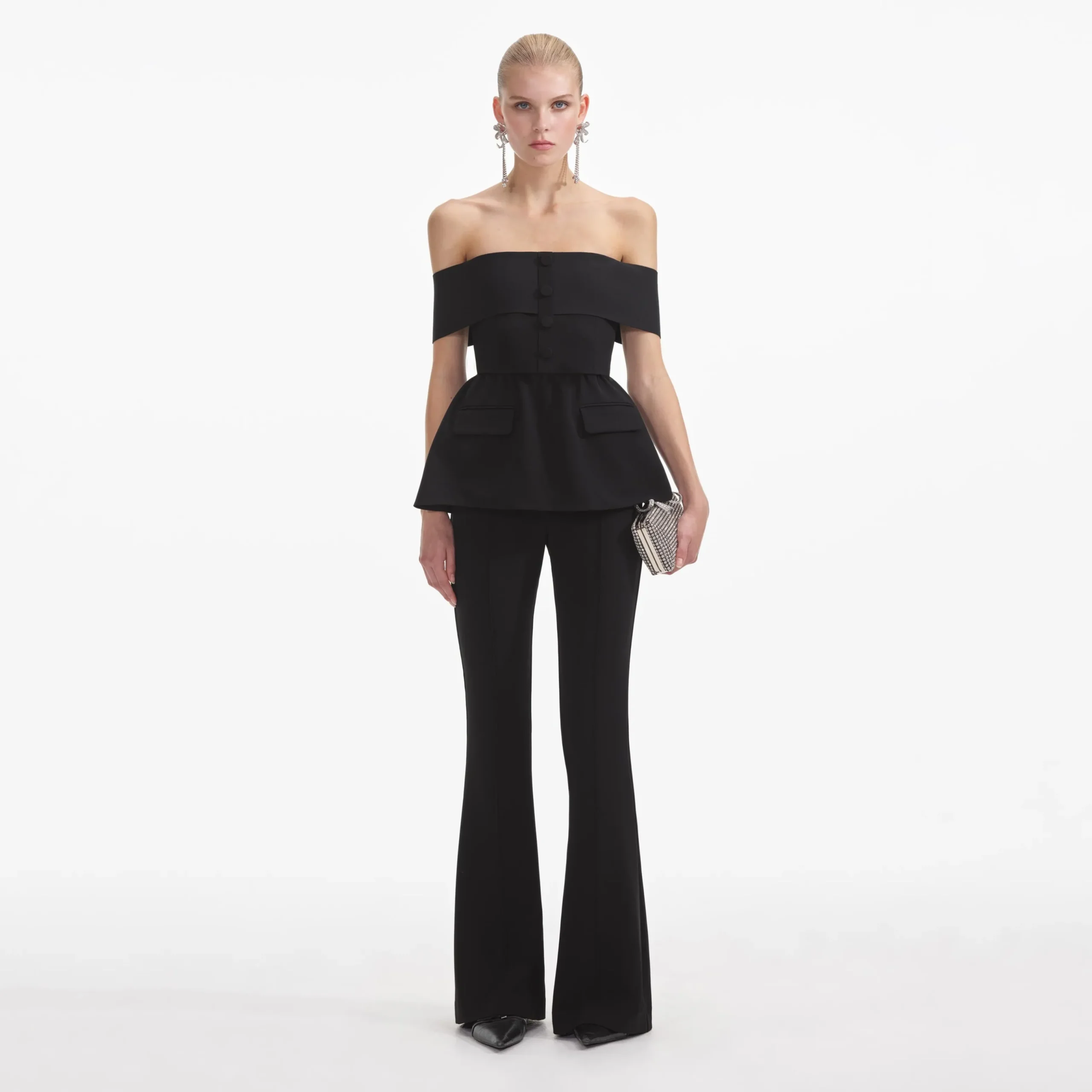 Crepe Off Shoulder Jumpsuit^self-portrait Clearance