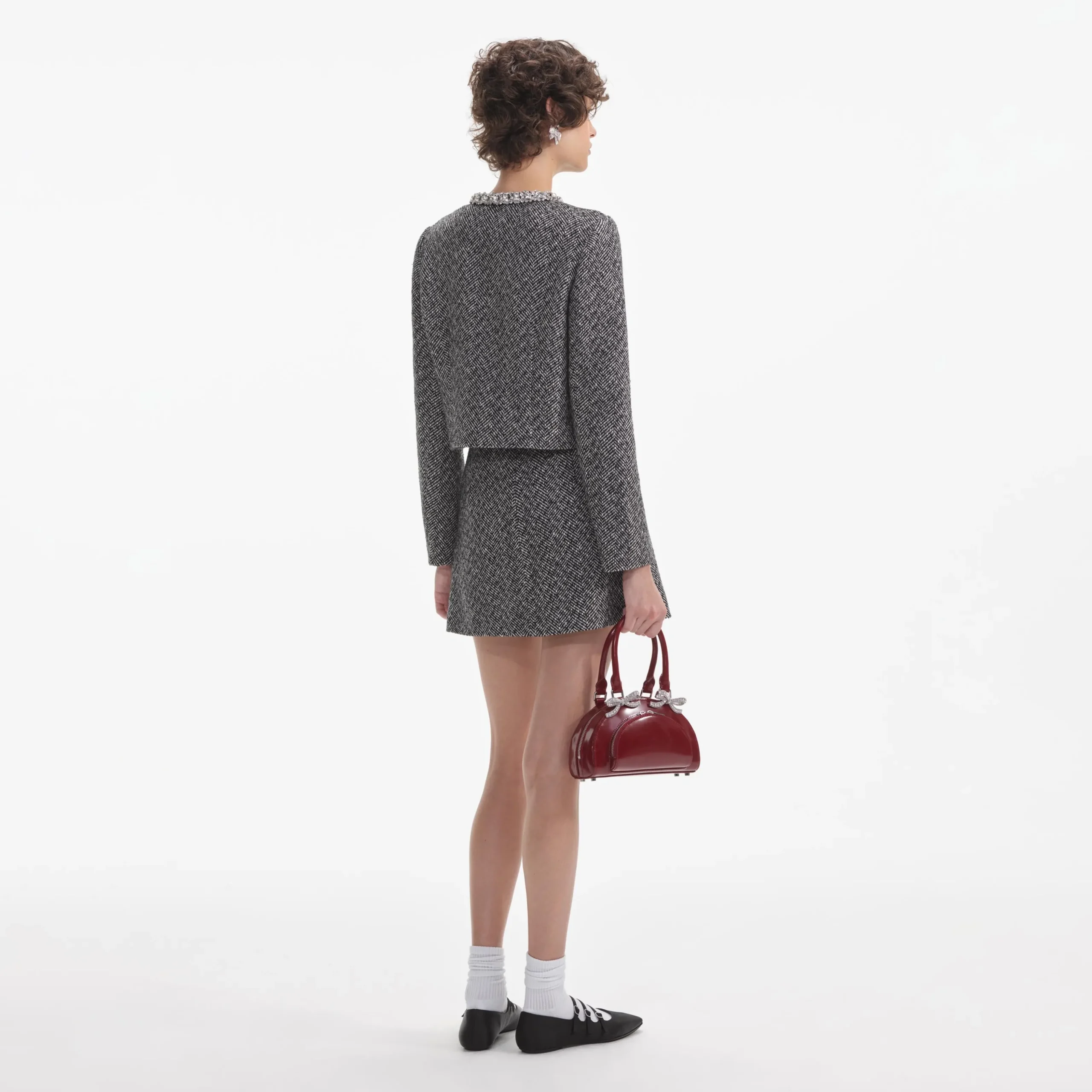 Herringbone Embellished Jacket^self-portrait Best Sale