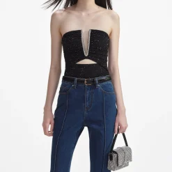 Jersey Rhinestone Top^self-portrait Shop