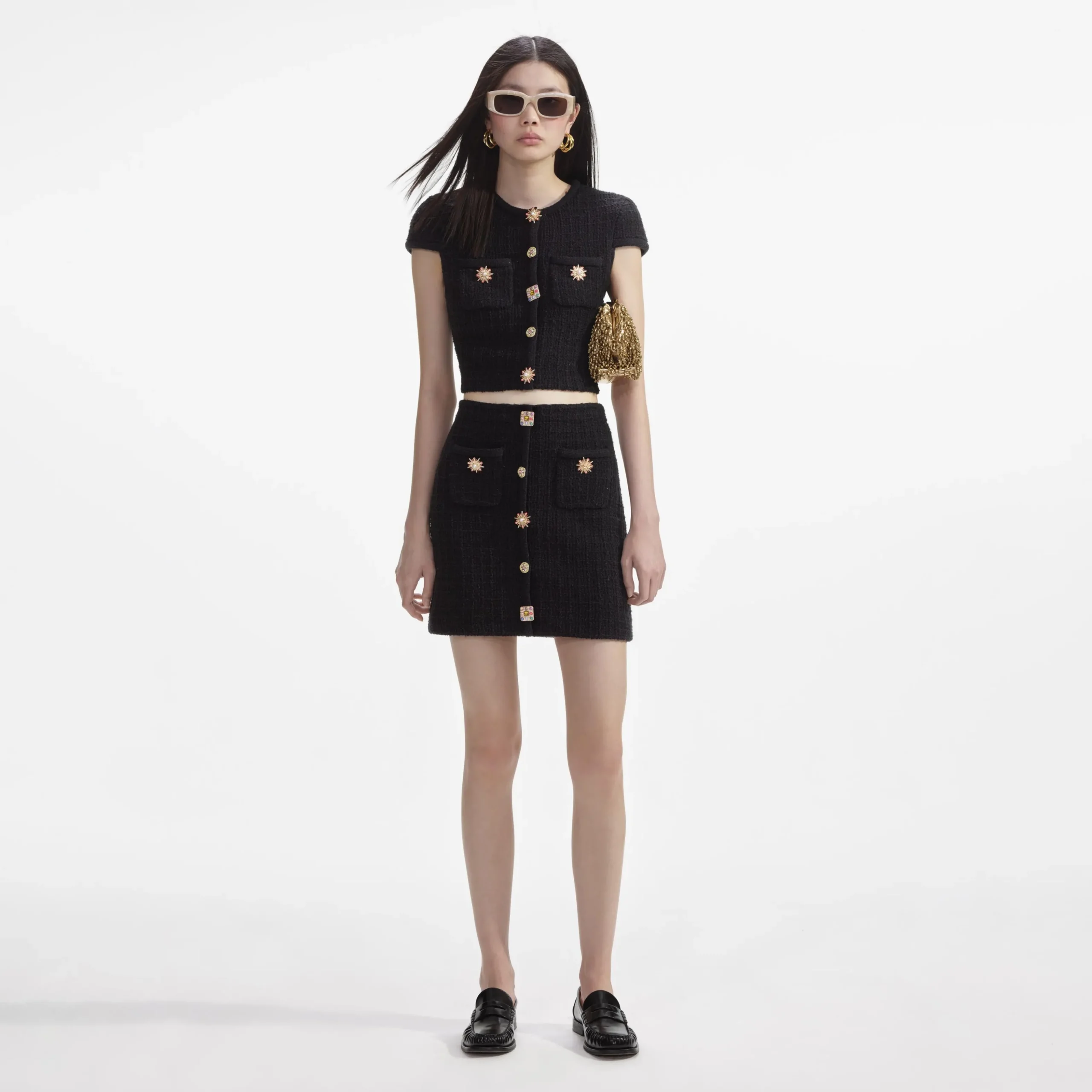 Jewel Button Knit Mini Skirt^self-portrait Flash Sale