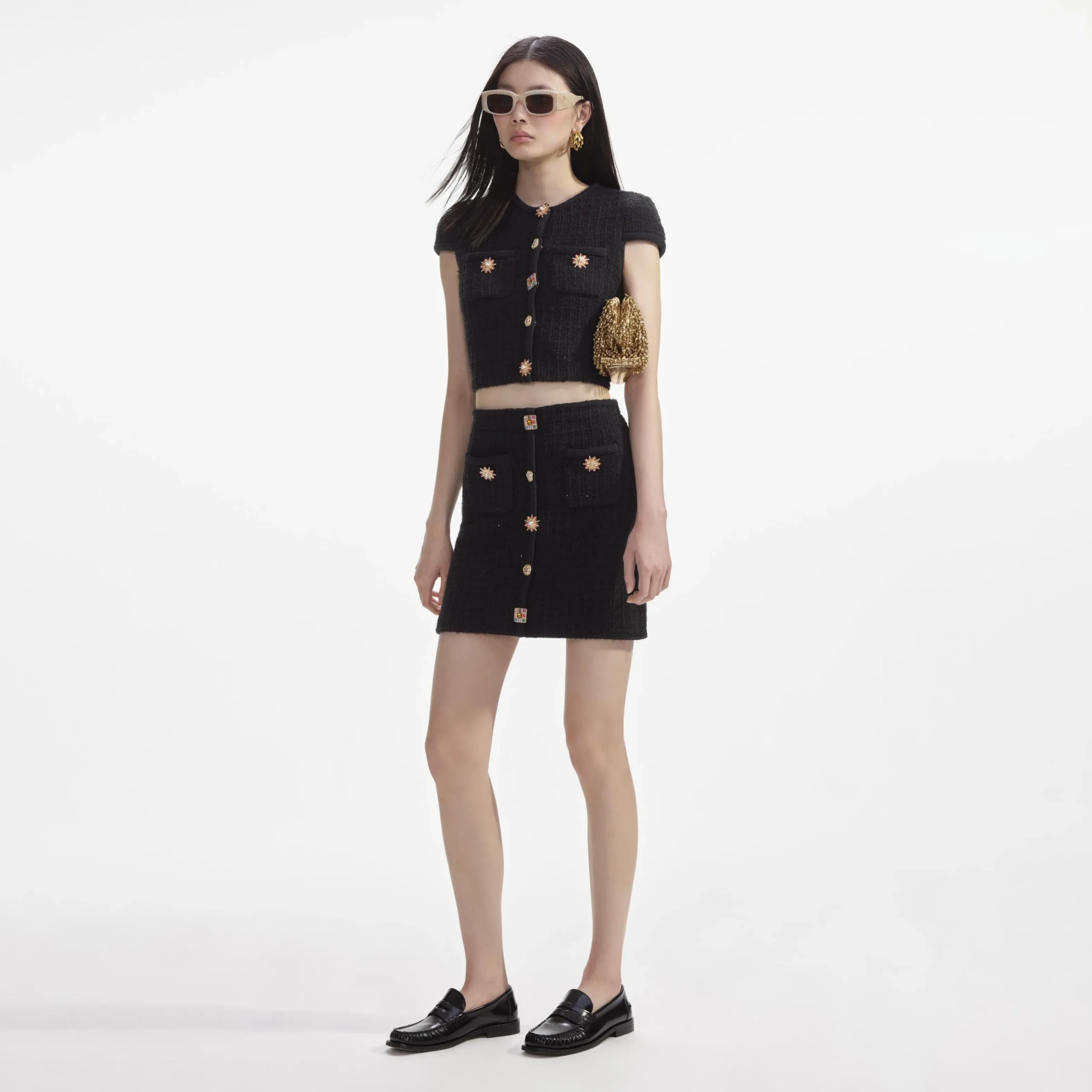 Jewel Button Knit Mini Skirt^self-portrait Flash Sale