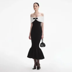 Knit Bow Midi Dress^self-portrait New