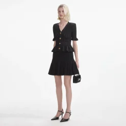 Knit Peplum Mini Dress^self-portrait Fashion