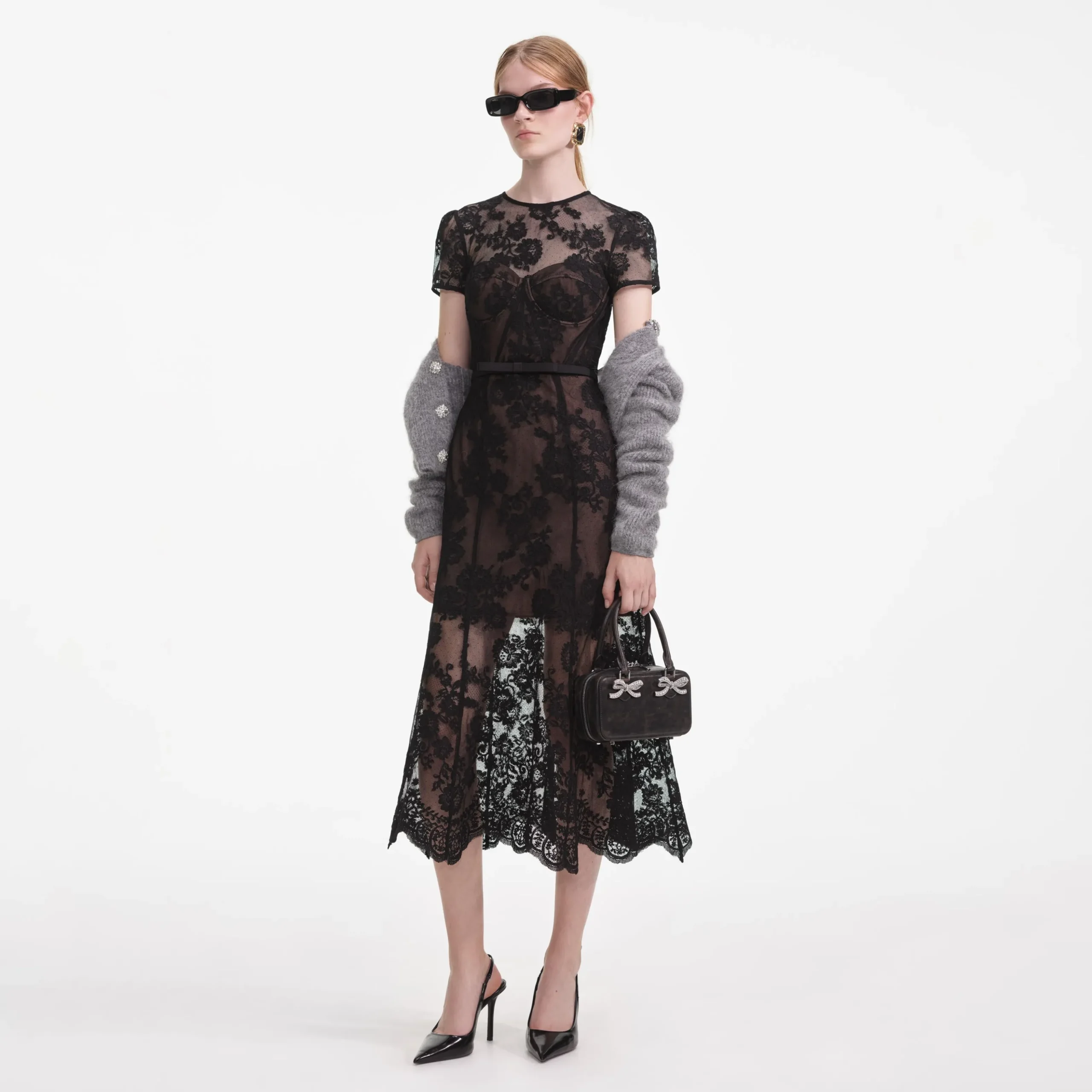 Lace Bustier Midi Dress^self-portrait Outlet