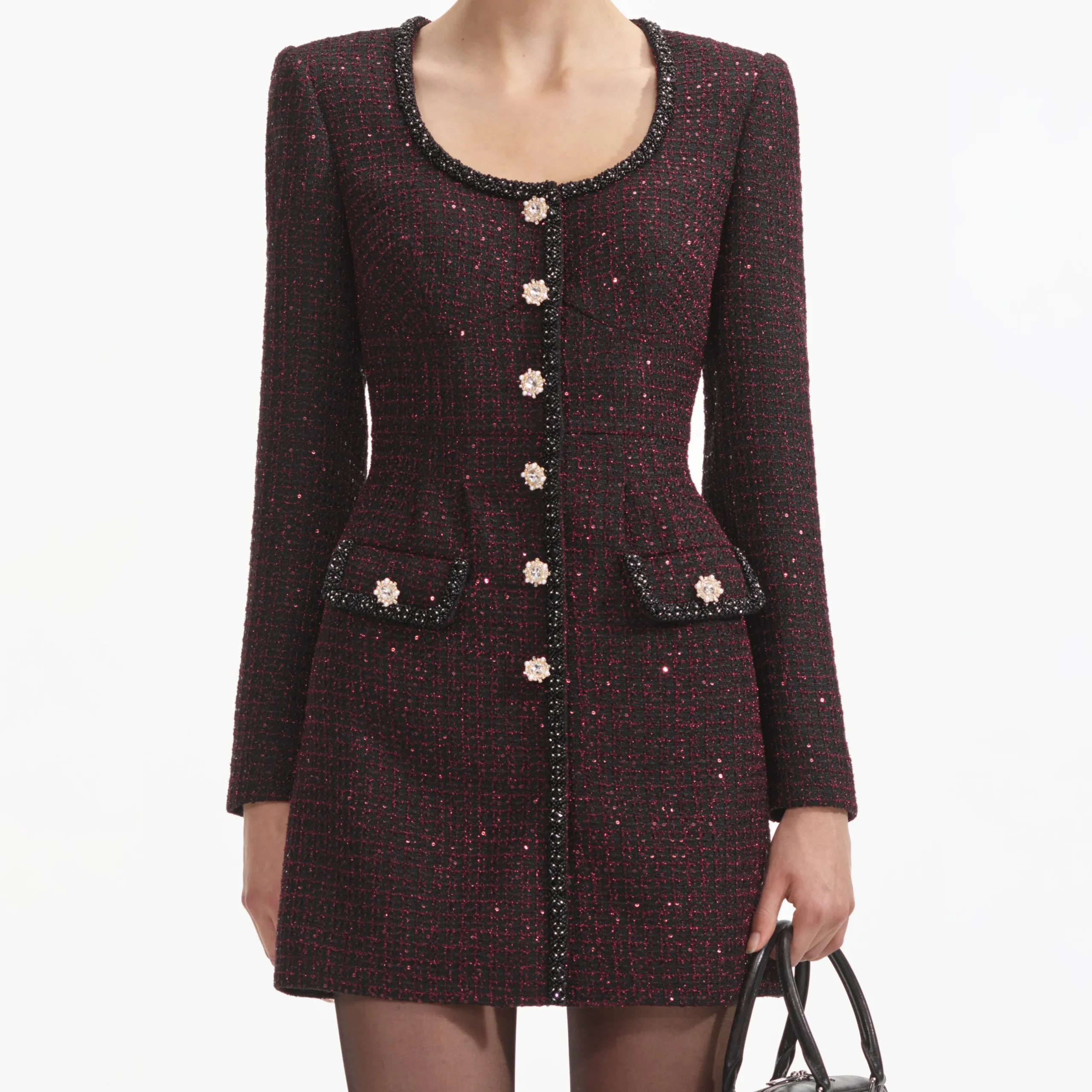 Metallic Boucle Mini Dress^self-portrait Flash Sale