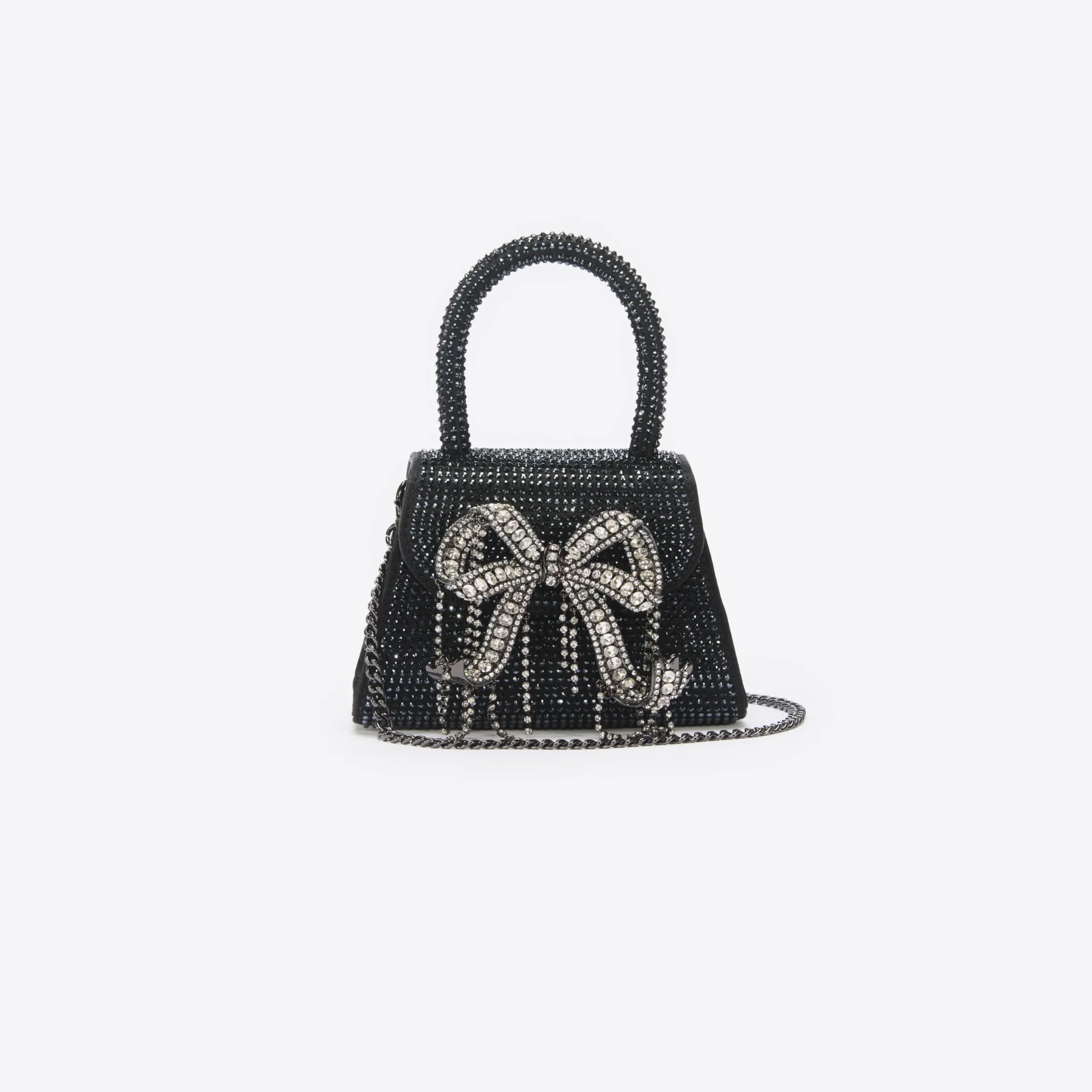Rhinestone Embellished Micro Bow Bag^self-portrait Fashion