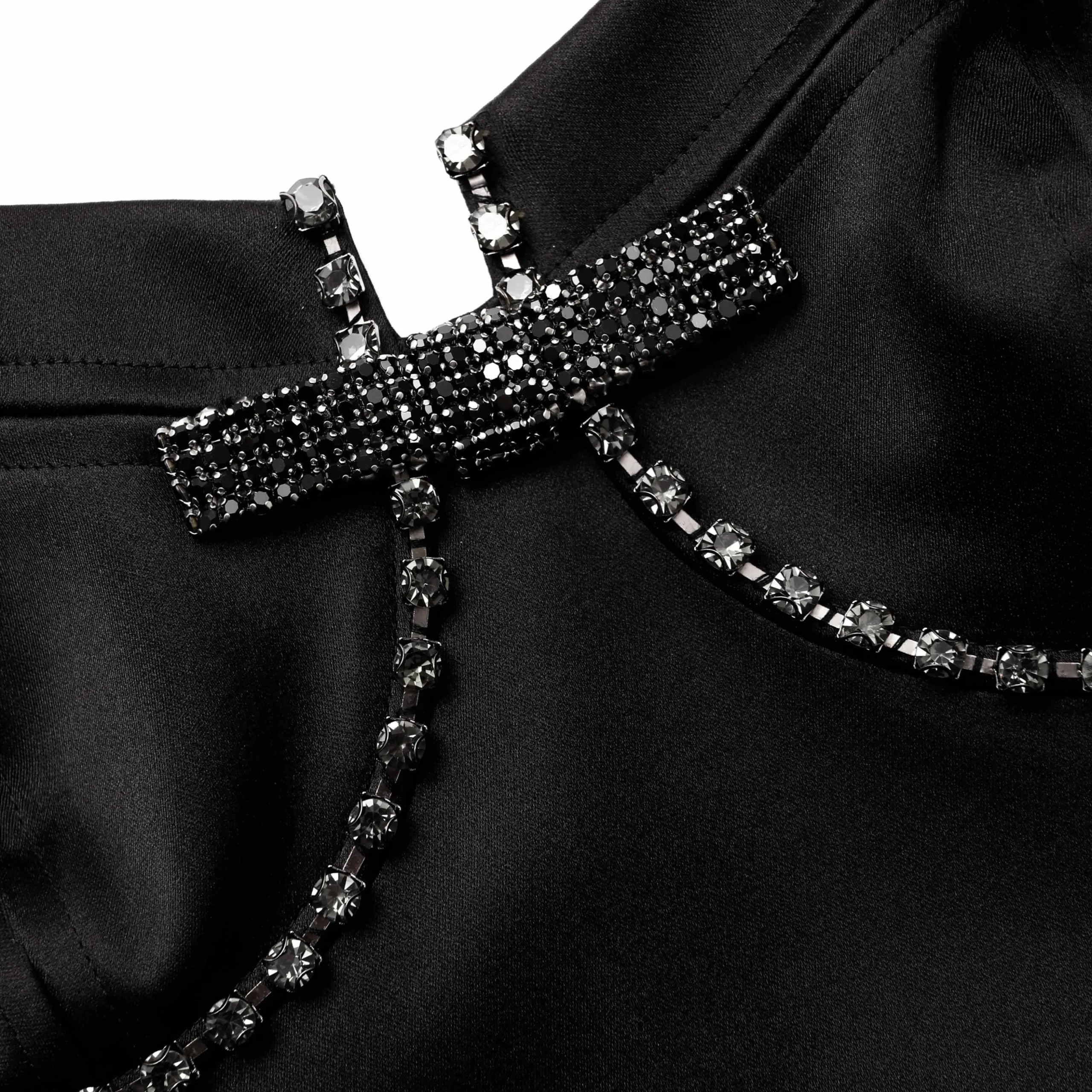 Satin Diamante Mini Dress^self-portrait New