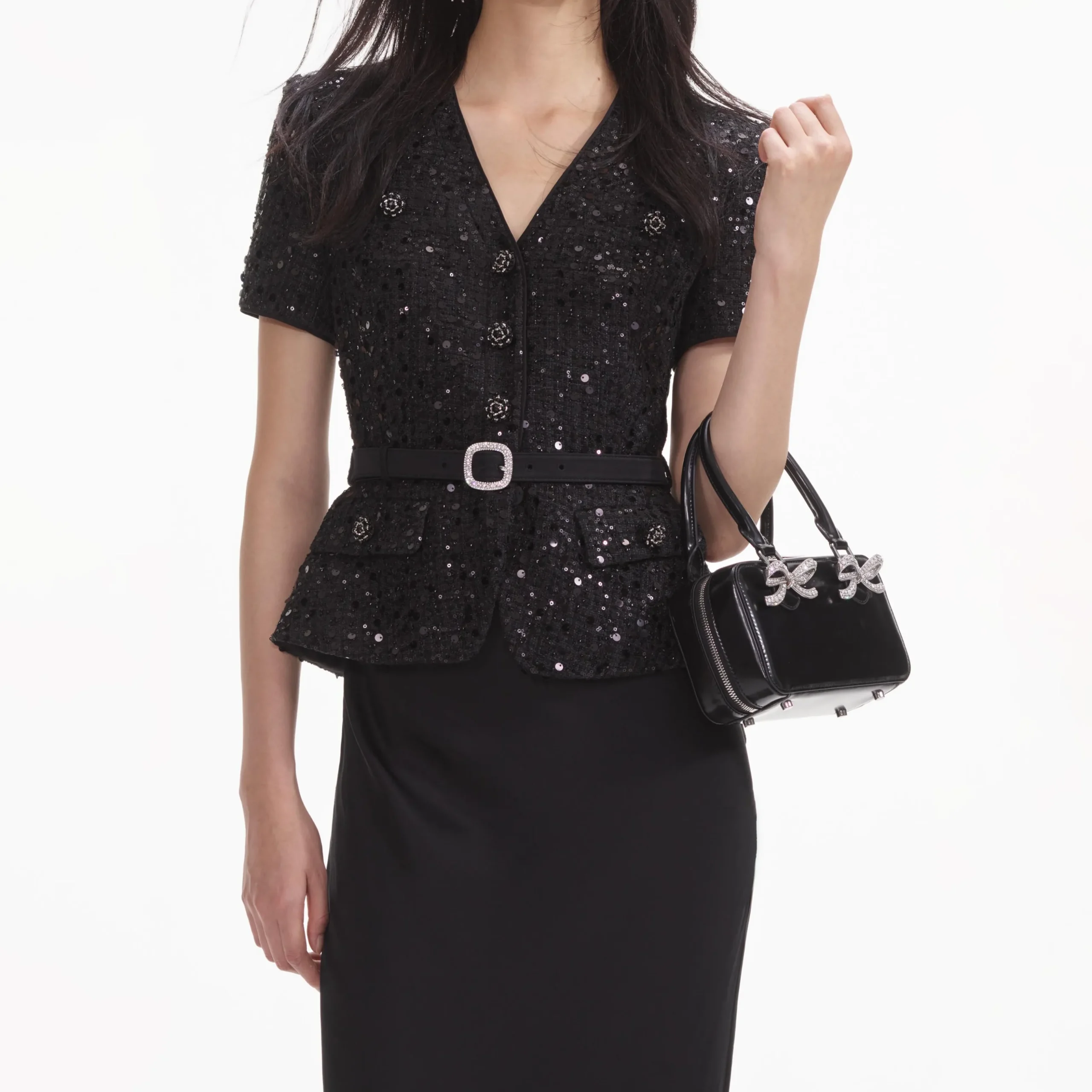 Sequin Boucle Maxi Dress^self-portrait Cheap