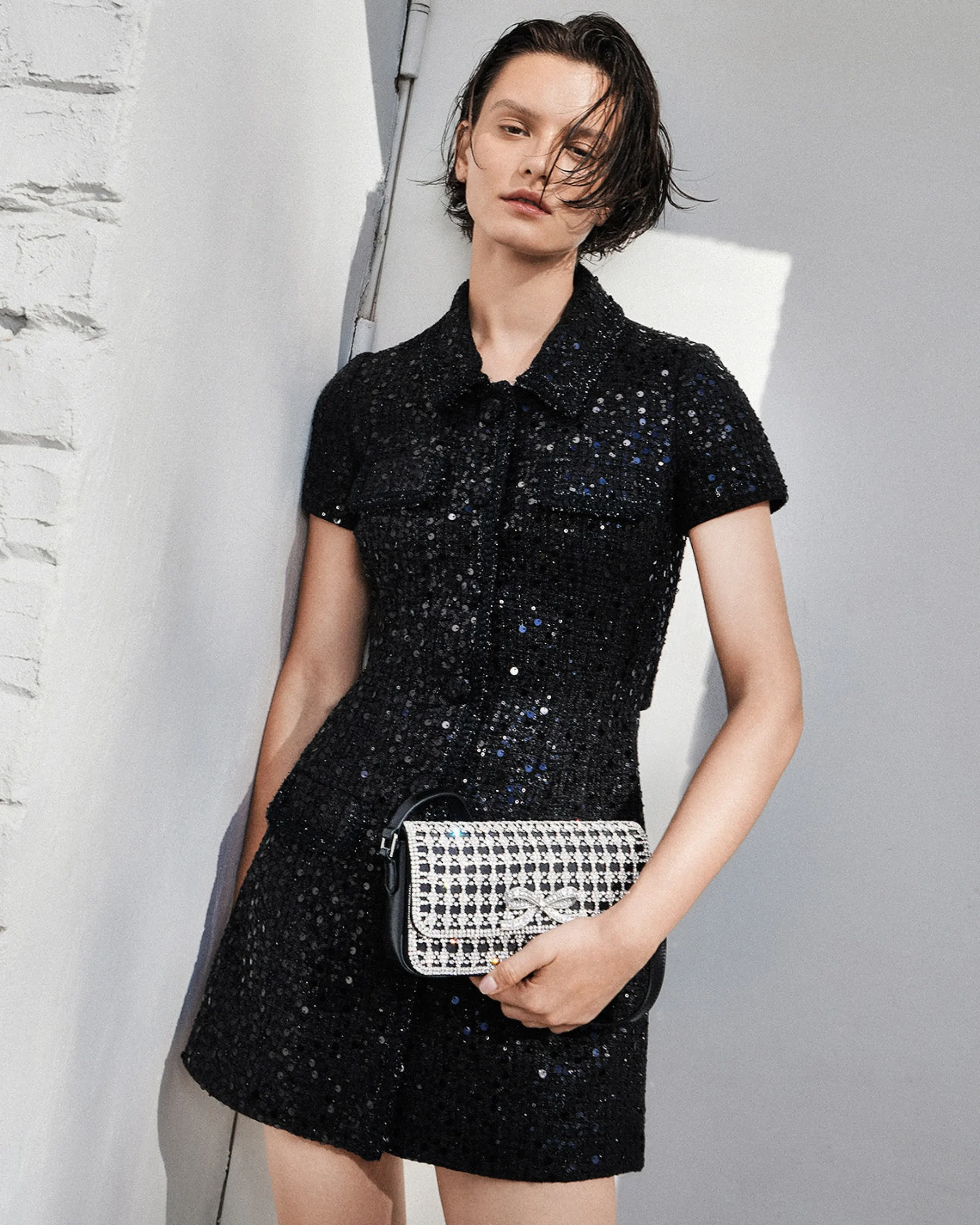Sequin Boucle Mini Dress^self-portrait Shop