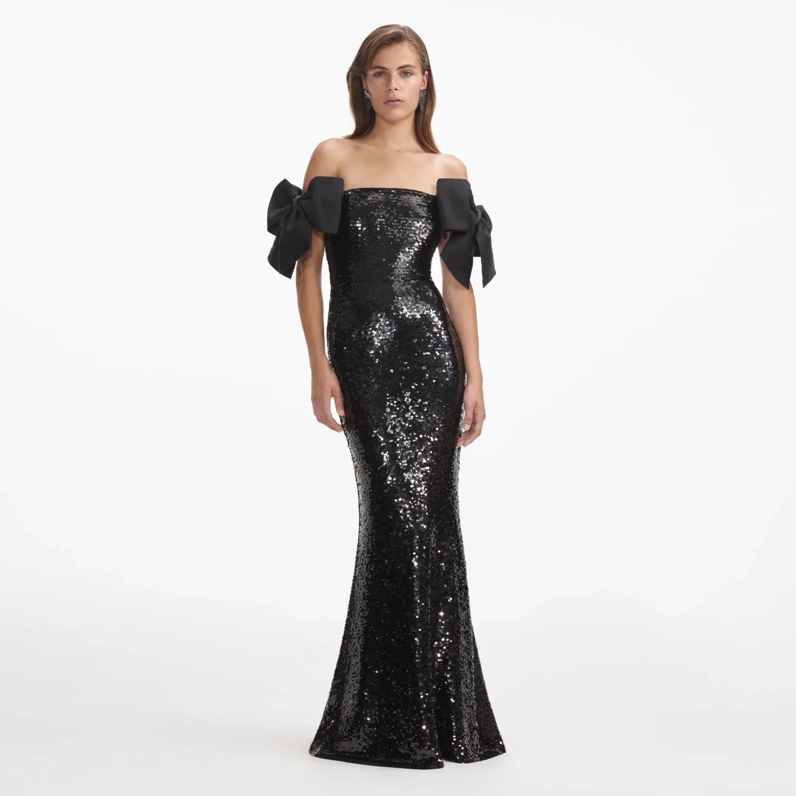 Sequin Bow Maxi Dress^self-portrait Flash Sale