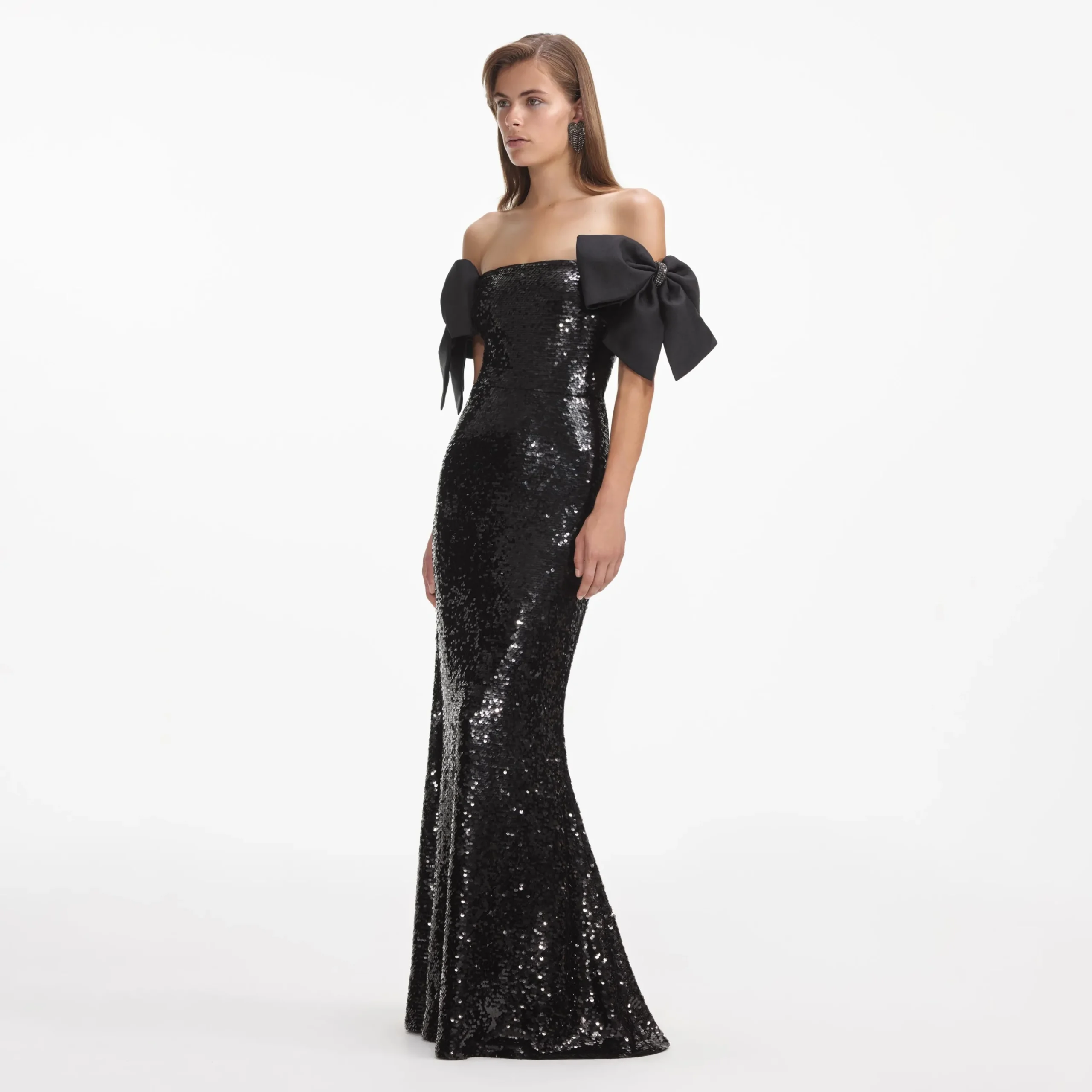 Sequin Bow Maxi Dress^self-portrait Flash Sale