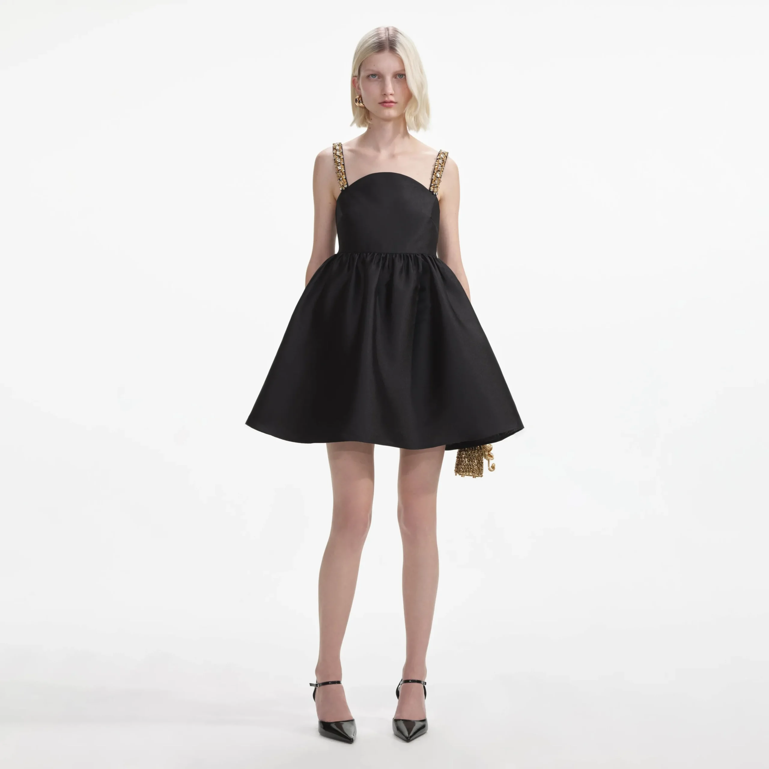Taffeta Embellished Mini Dress^self-portrait Cheap