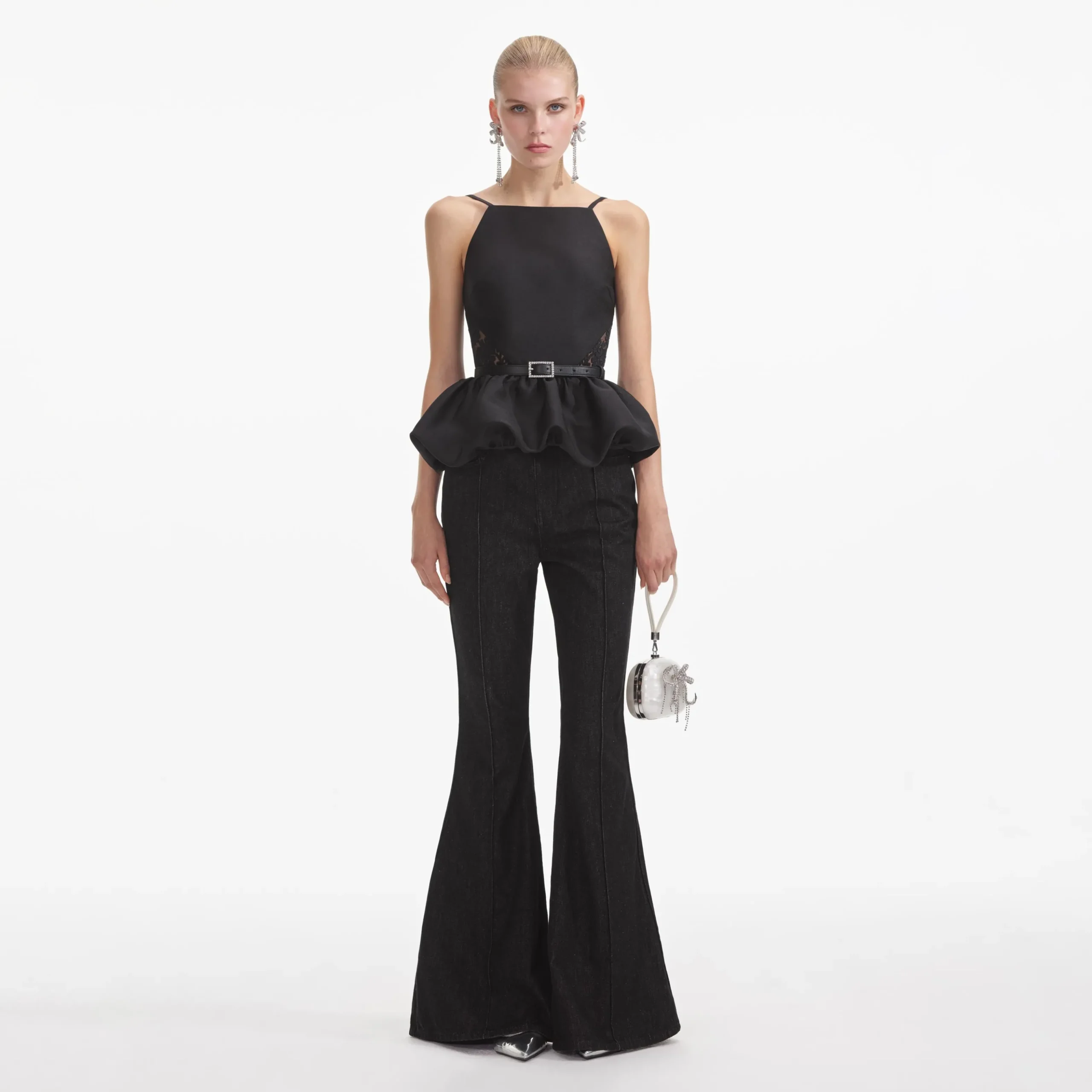 Taffeta Peplum Top^self-portrait Best Sale