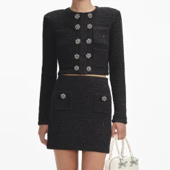 Textured Knit Mini Skirt^self-portrait Best Sale