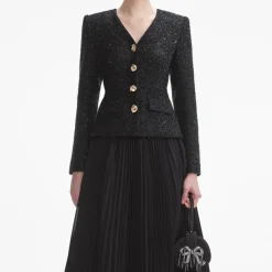 Tinsel Boucle Chiffon Midi Dress^self-portrait Outlet