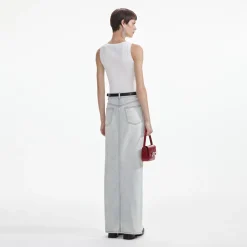 Wash Denim Maxi Skirt^self-portrait Discount
