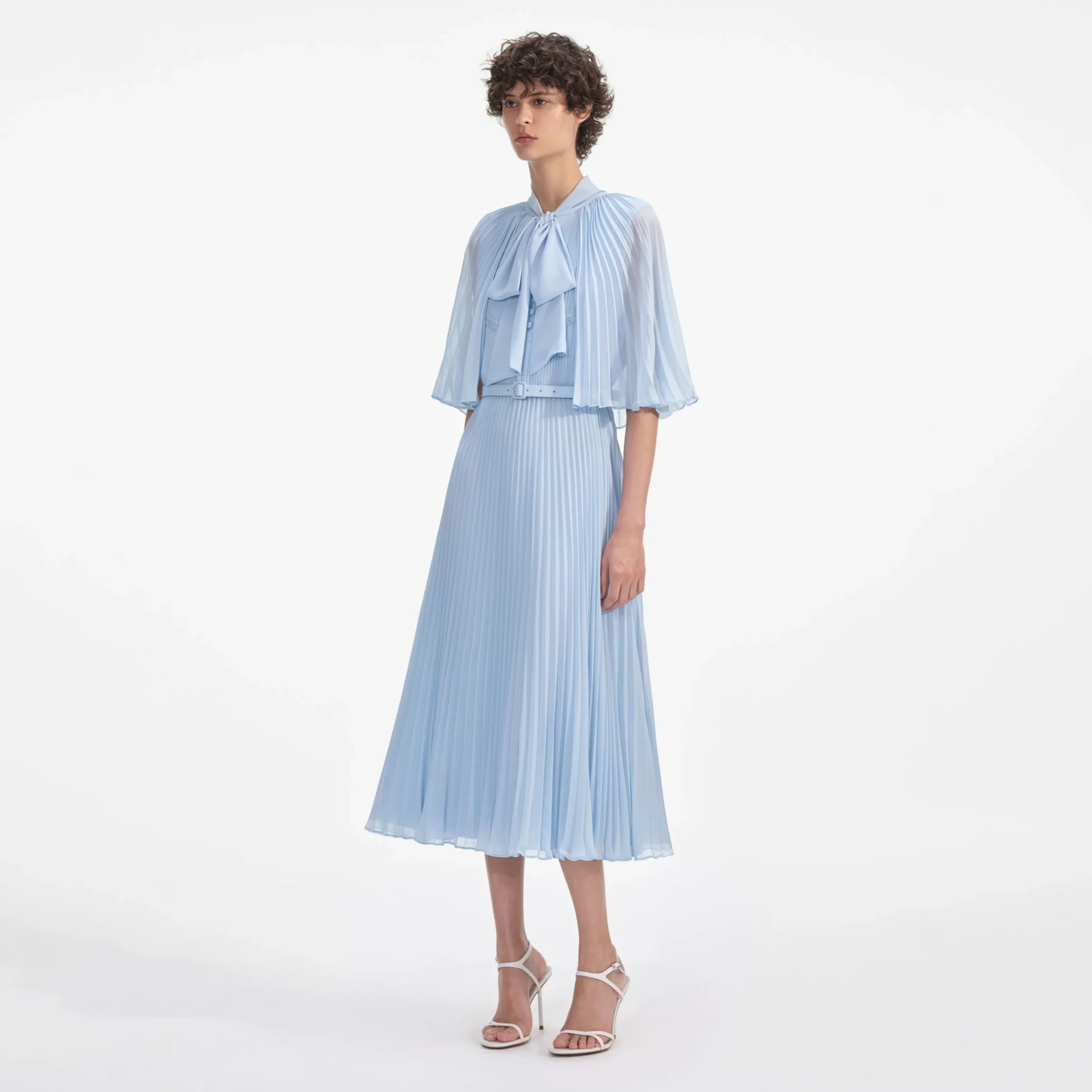 Chiffon Cape Midi Dress^self-portrait Hot