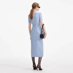 Crepe Button Midi Dress^self-portrait Shop