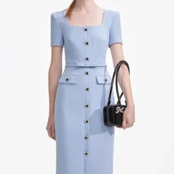 Crepe Button Midi Dress^self-portrait Shop