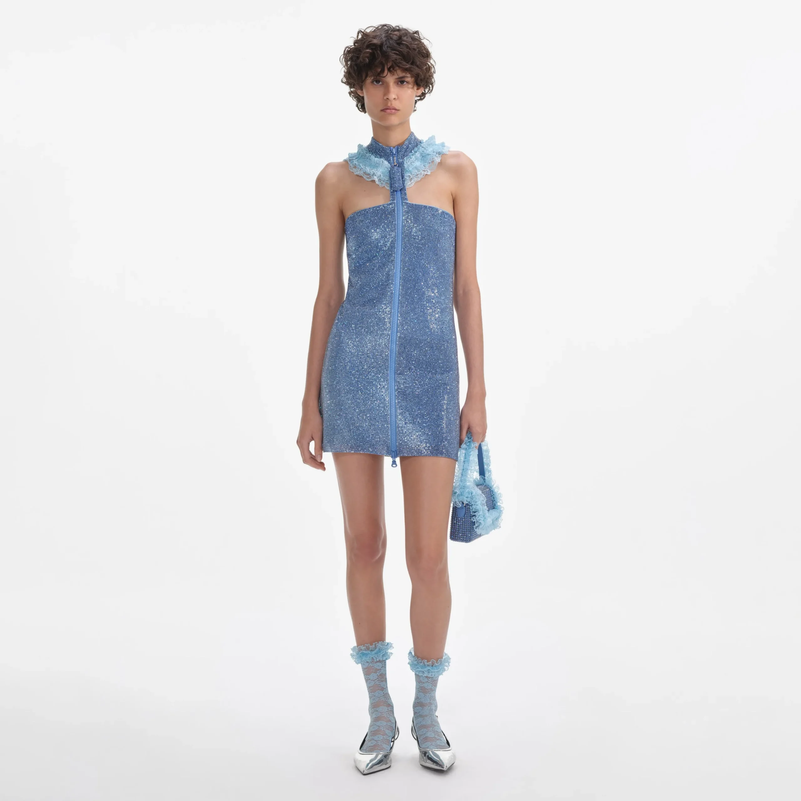 Crystal Chainmail Zip Mini Dress^self-portrait Best