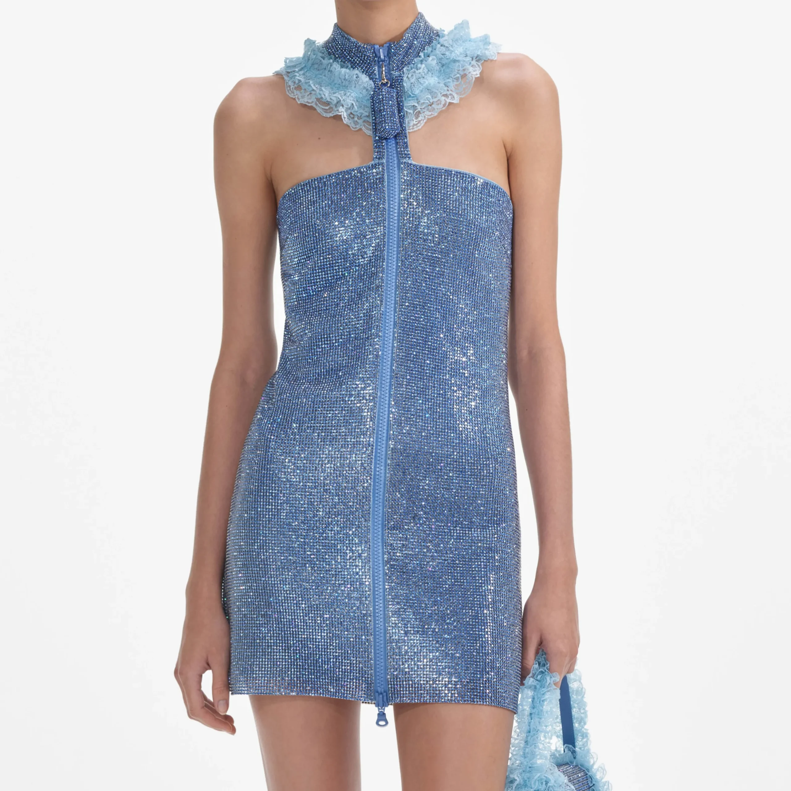 Crystal Chainmail Zip Mini Dress^self-portrait Best