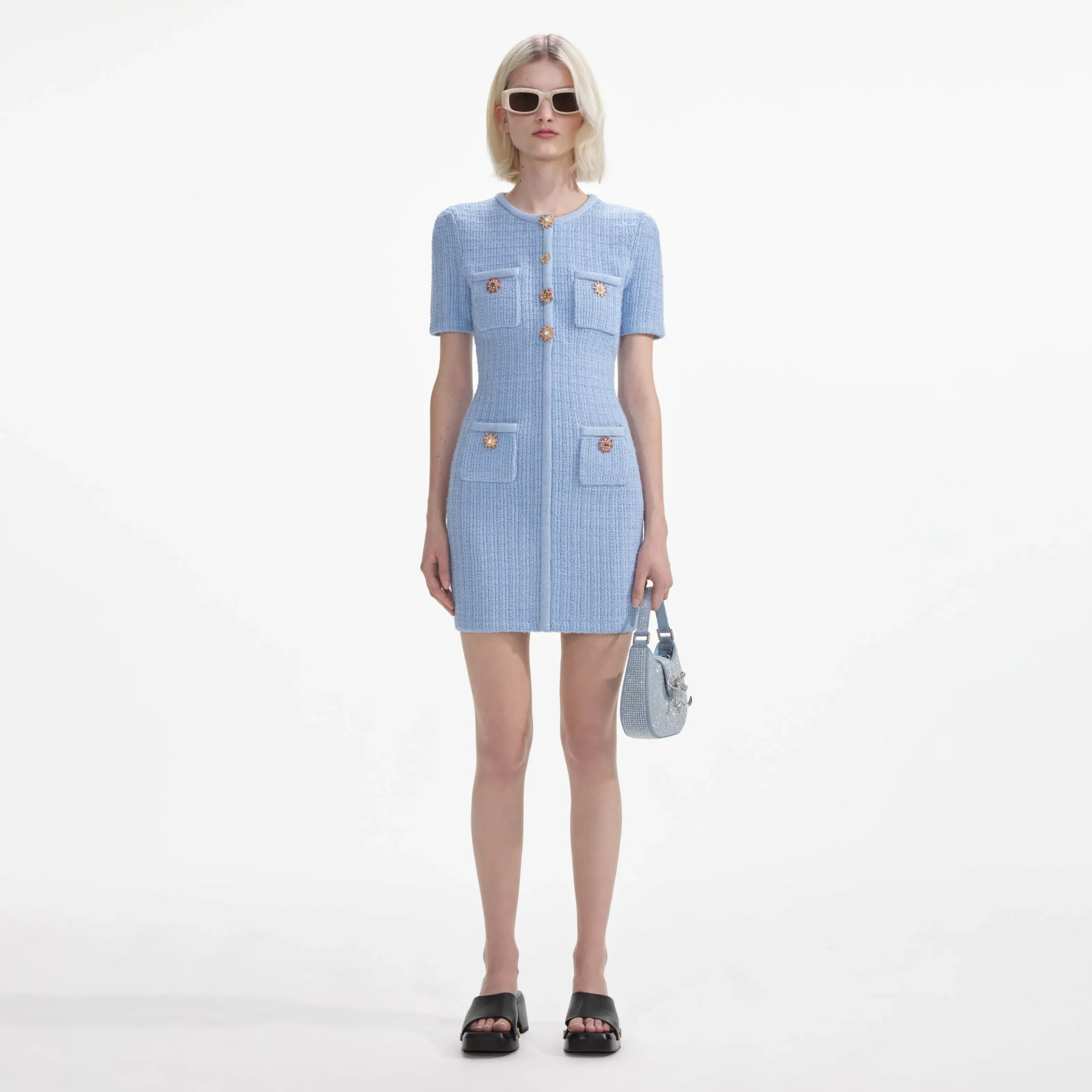 Jewel Button Knit Mini Dress^self-portrait Online
