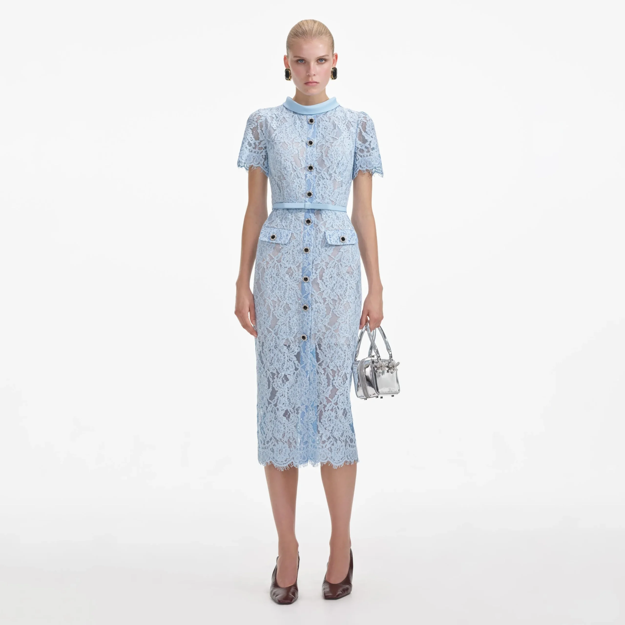 Lace Button Midi Dress^self-portrait Clearance
