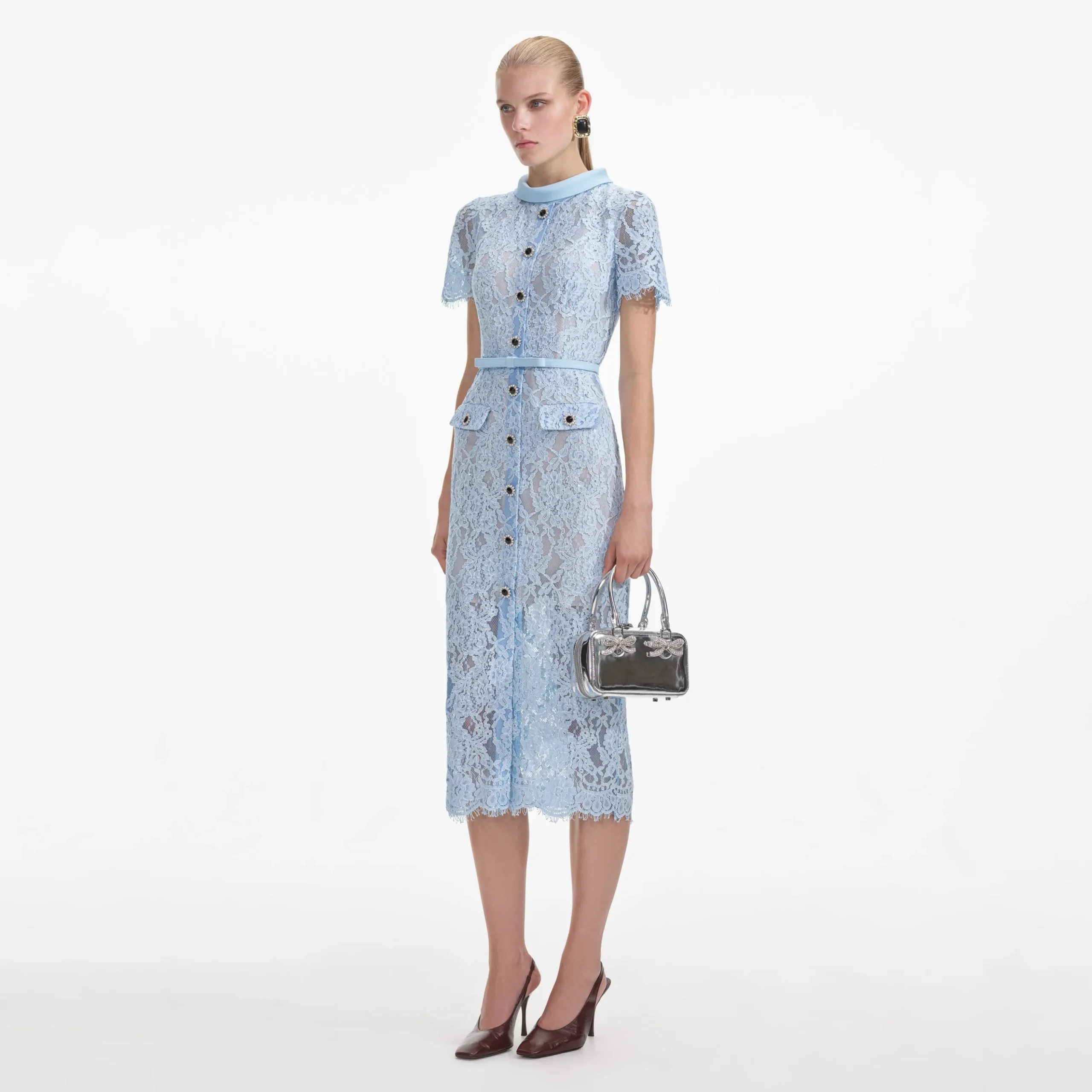 Lace Button Midi Dress^self-portrait Clearance