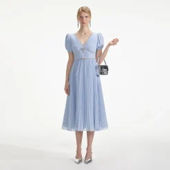 Metallic Chiffon Midi Dress^self-portrait Best Sale