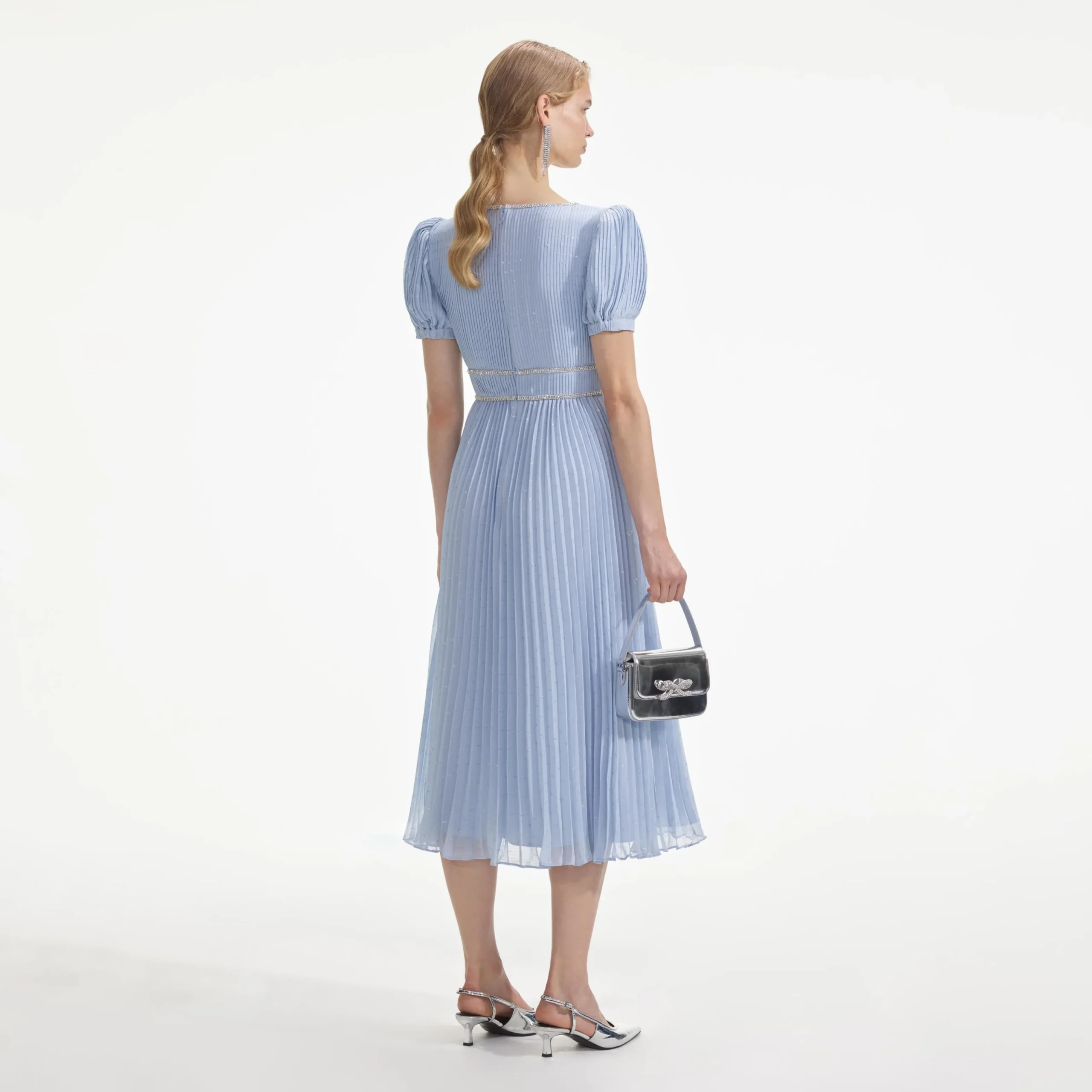 Metallic Chiffon Midi Dress^self-portrait Best Sale