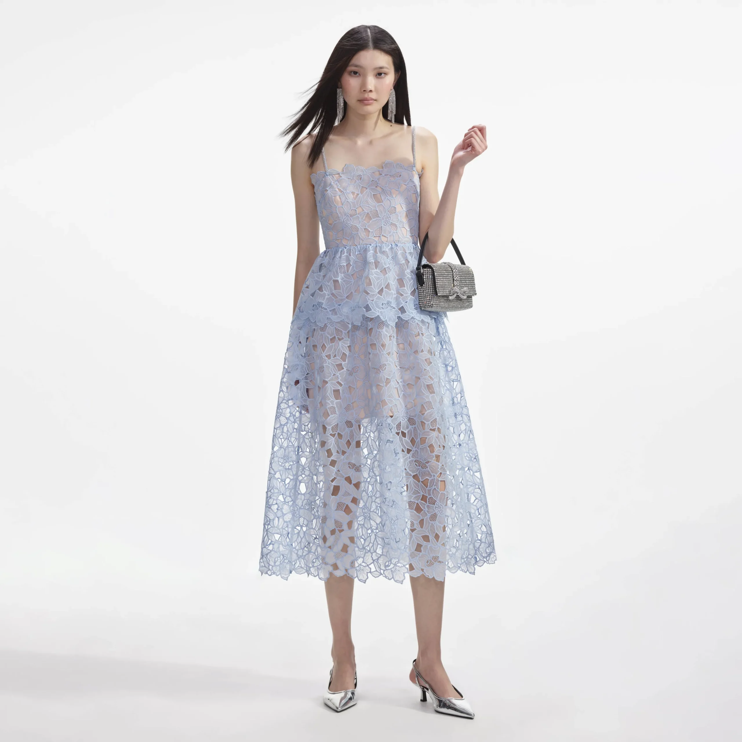 Organza Lace Midi Dress^self-portrait Shop
