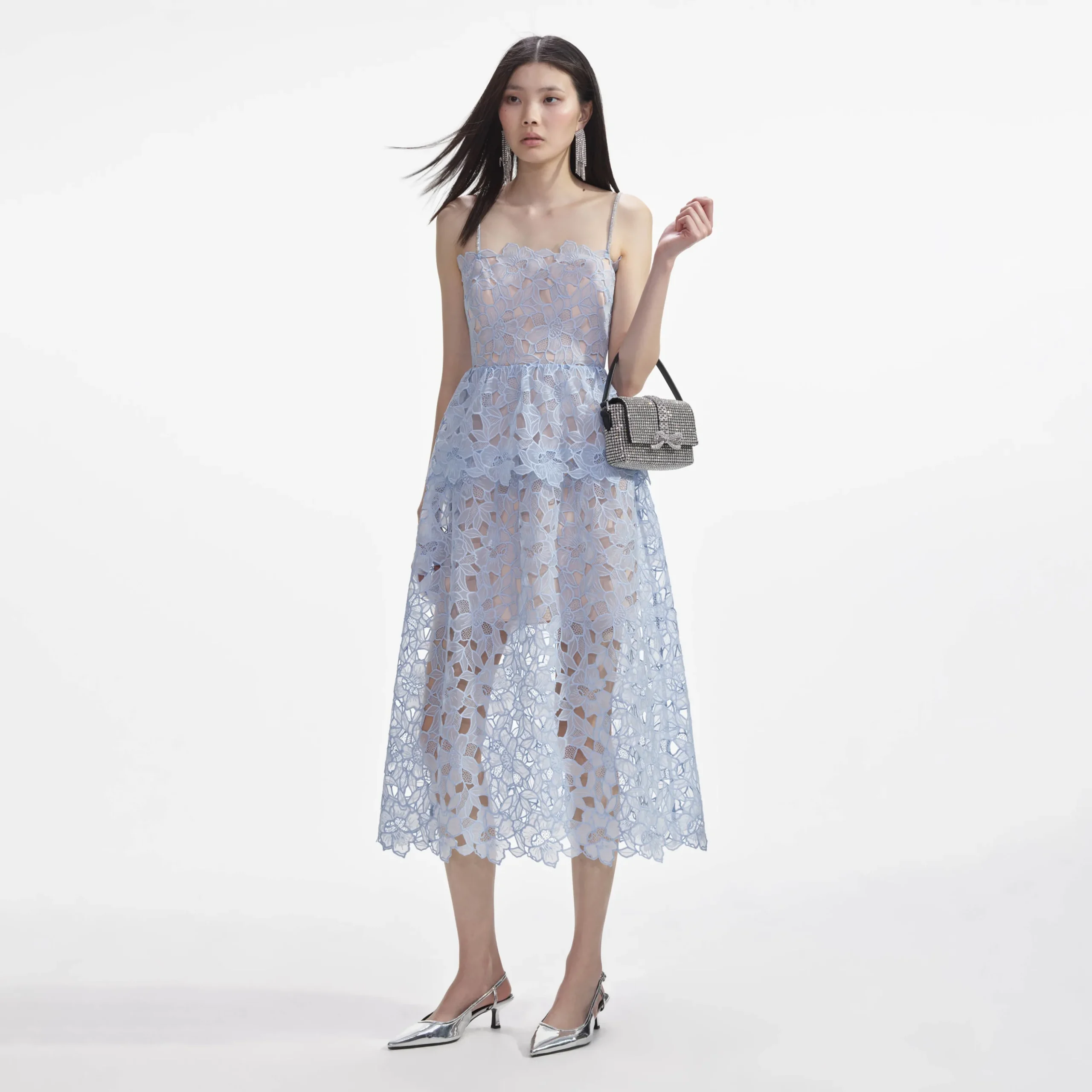 Organza Lace Midi Dress^self-portrait Shop