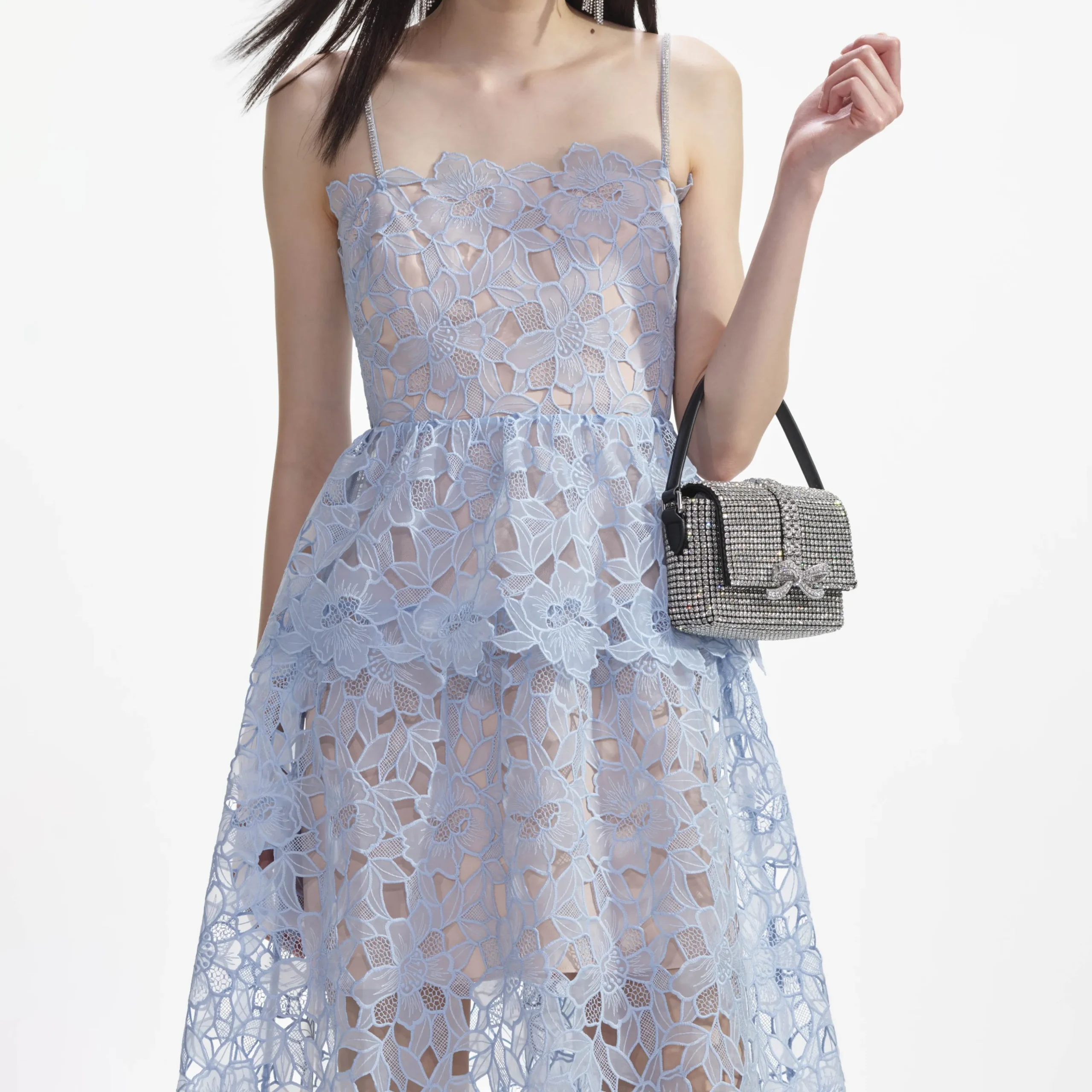 Organza Lace Midi Dress^self-portrait Shop