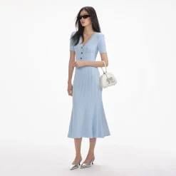 Pointelle Knit Midi Dress^self-portrait Fashion