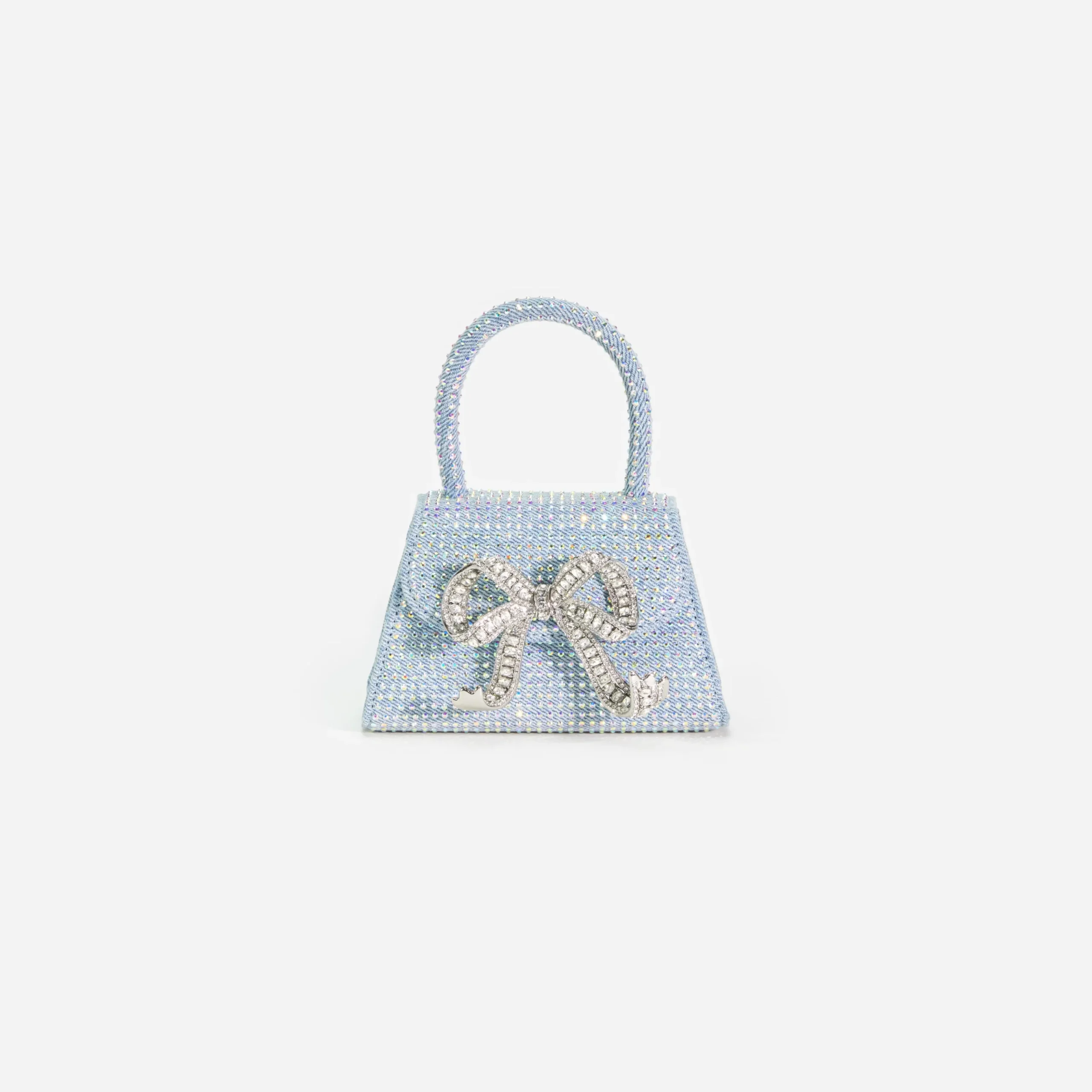 Rhinestone Denim Micro Bow Bag^self-portrait Cheap