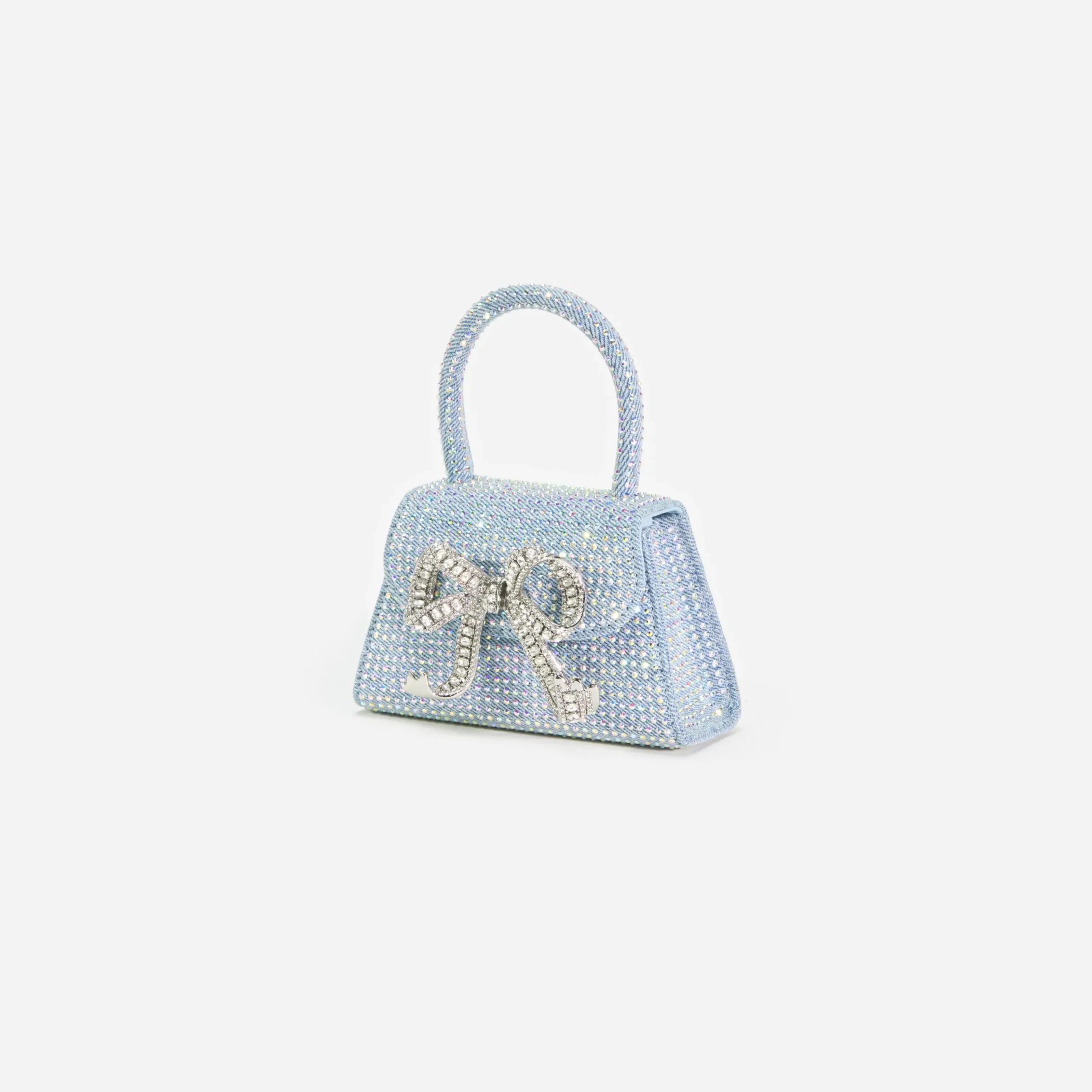 Rhinestone Denim Micro Bow Bag^self-portrait Cheap