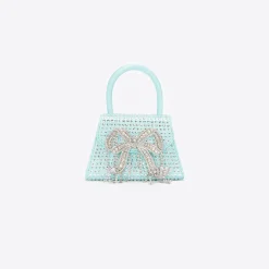Satin Heart Rhinestone Micro Bow Bag^self-portrait Cheap