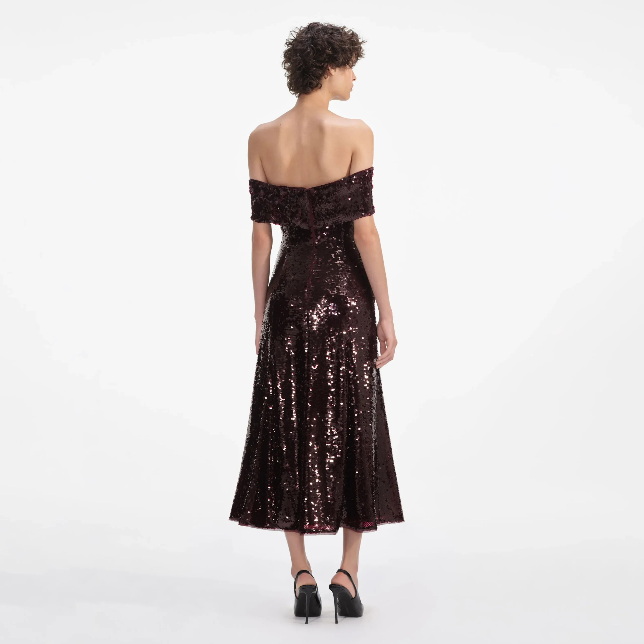 Sequin Off Shoulder Midi Dress^self-portrait Outlet