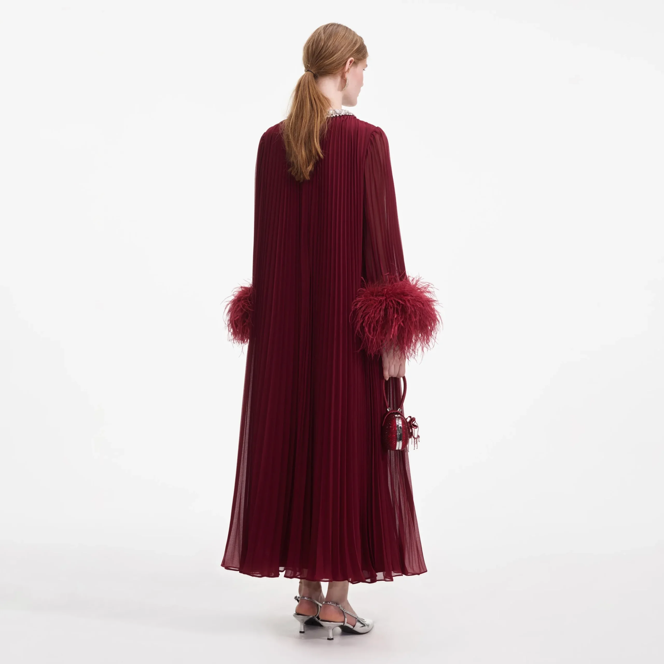 Chiffon Feather Midi Dress^self-portrait Discount