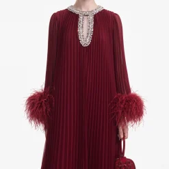 Chiffon Feather Midi Dress^self-portrait Discount