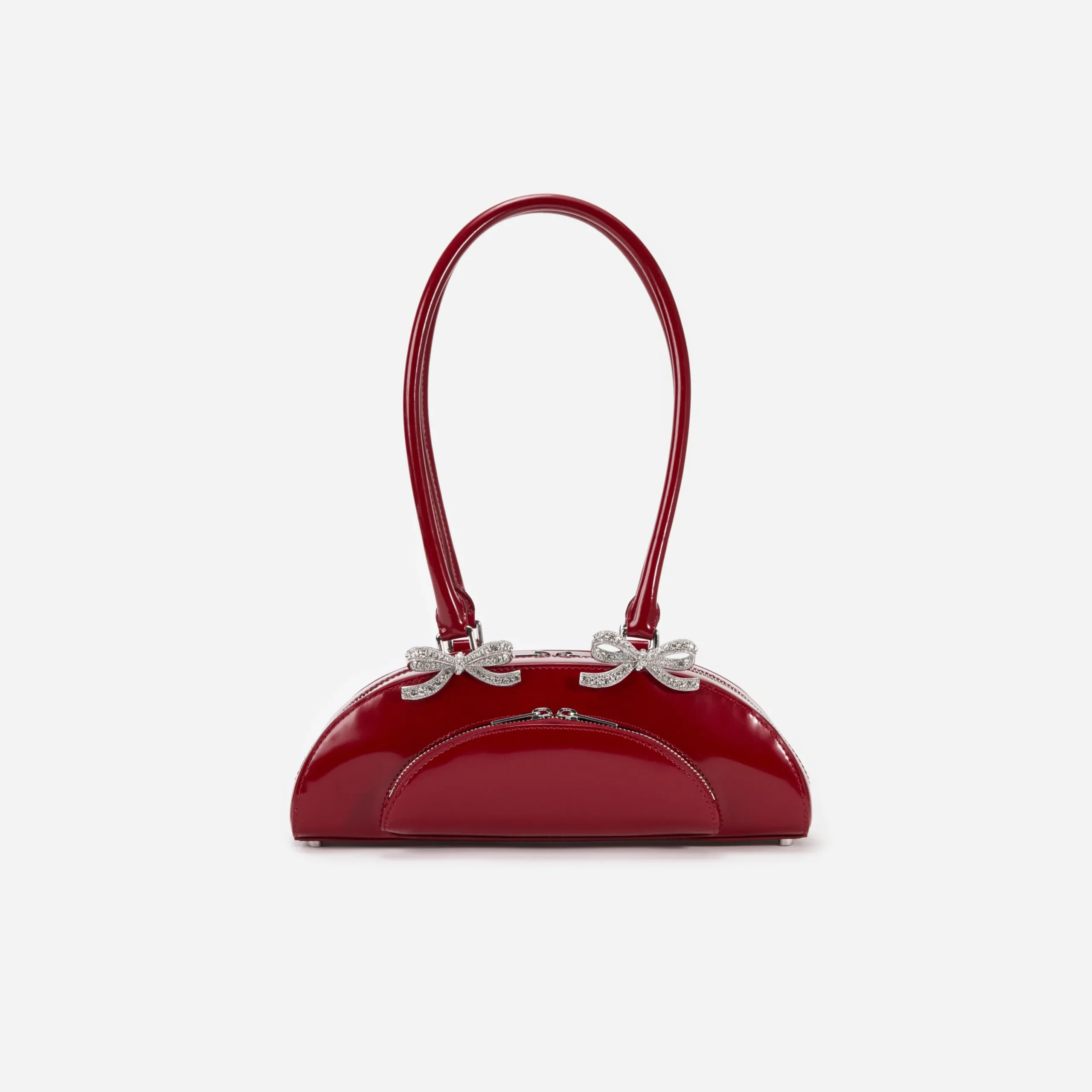 Leather Curved Shoulder Bag^self-portrait Fashion