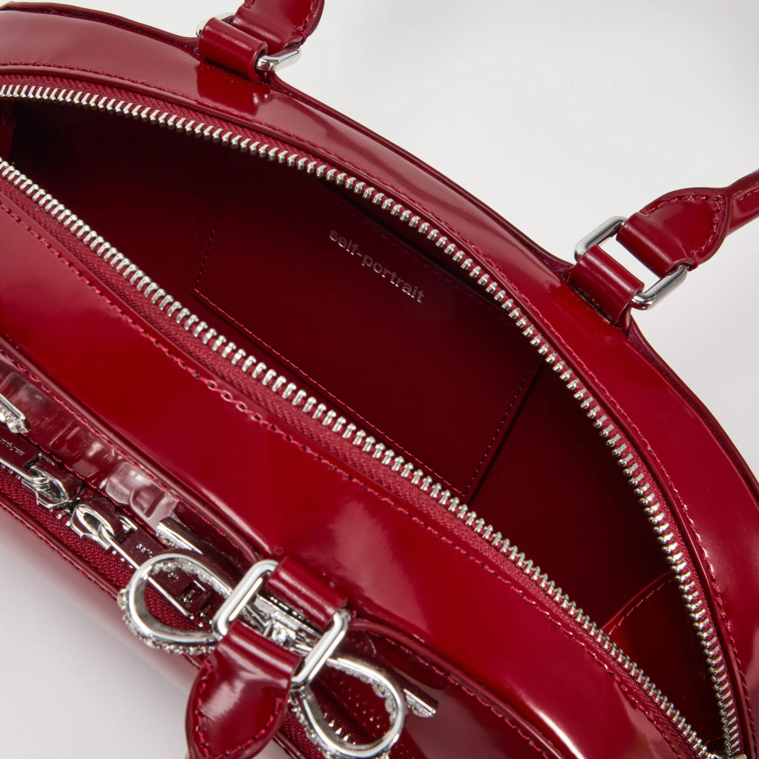 Leather Curved Shoulder Bag^self-portrait Fashion