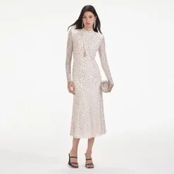 Rhinestone Mesh Midi Dress^self-portrait Discount